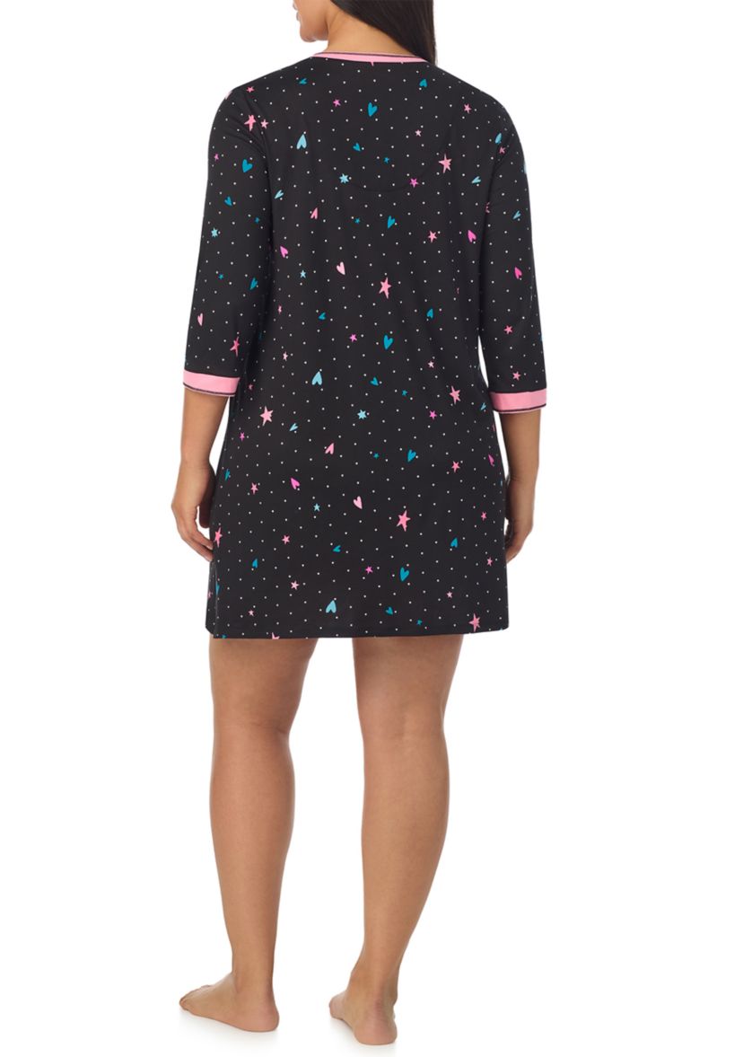Plus Size Printed Sleepshirt