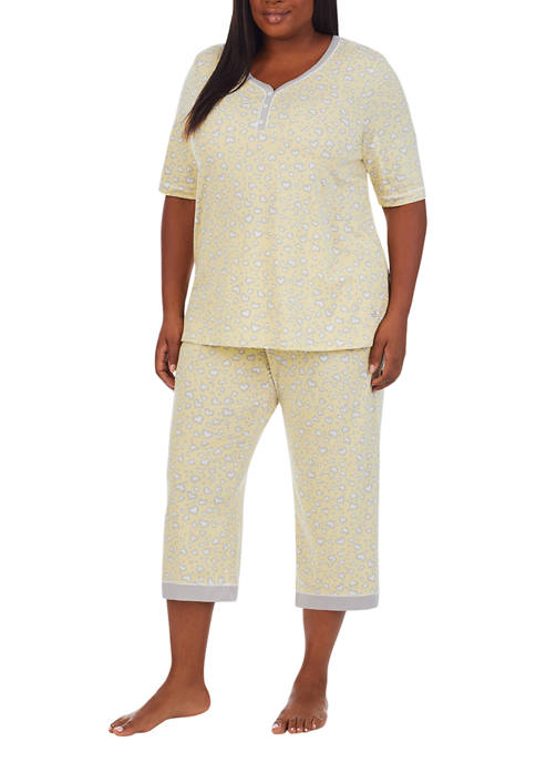 Cuddl Duds® Plus Size Elbow Sleeve Henley Pajama