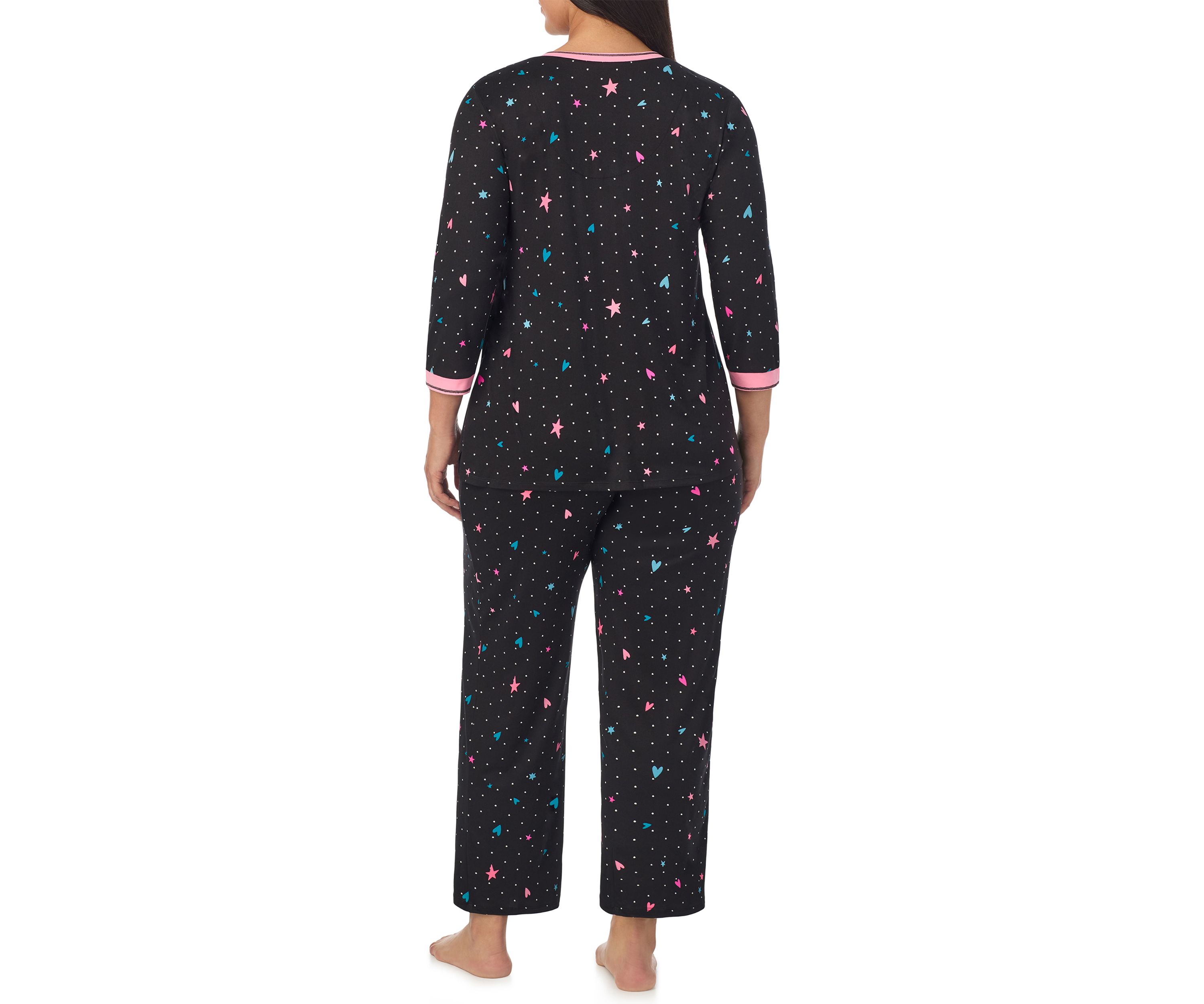 Plus Size Long Printed Pajama Set