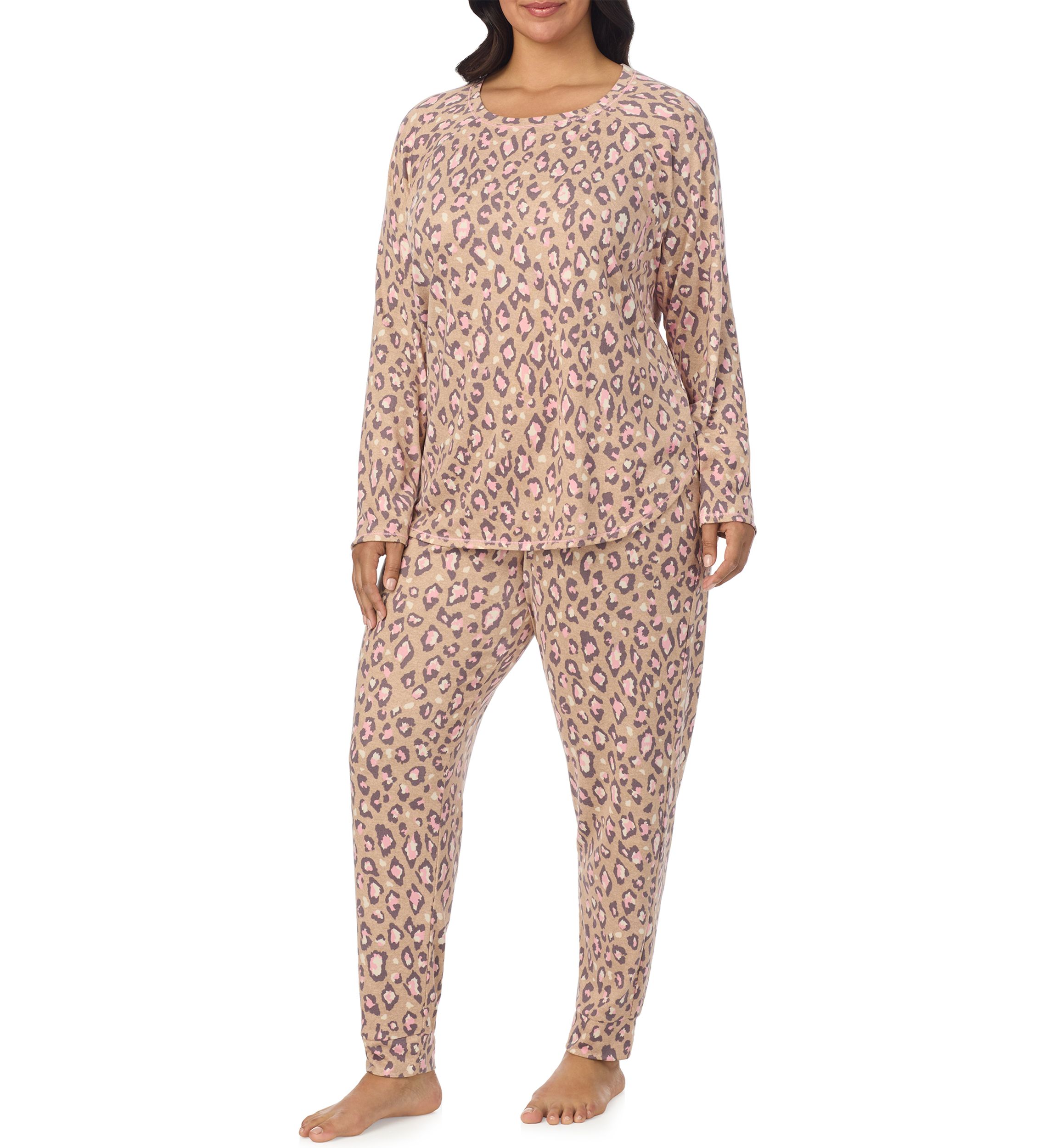 Plus Size Printed Sweater Knit Pajama Set