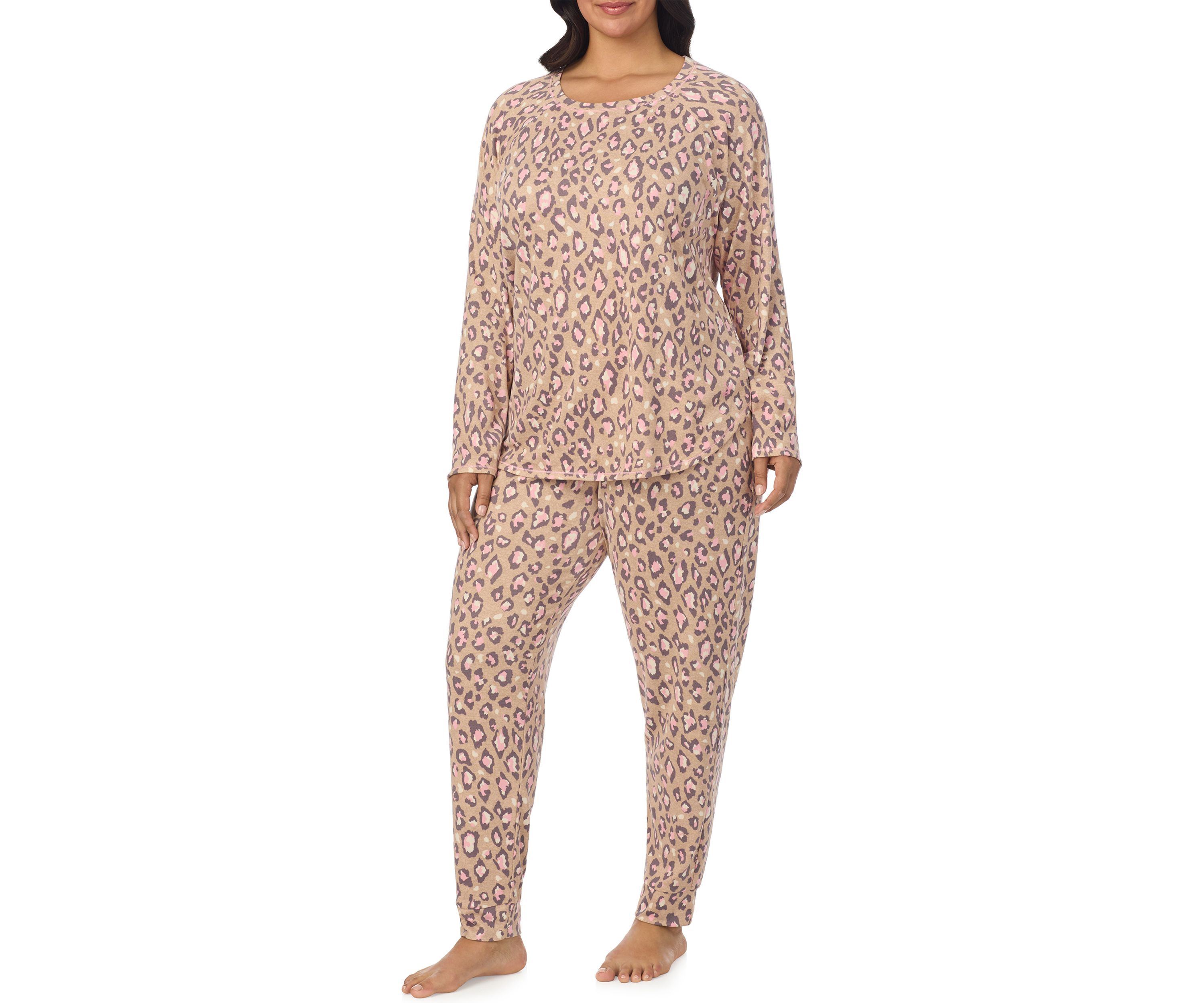 Plus Size Printed Sweater Knit Pajama Set