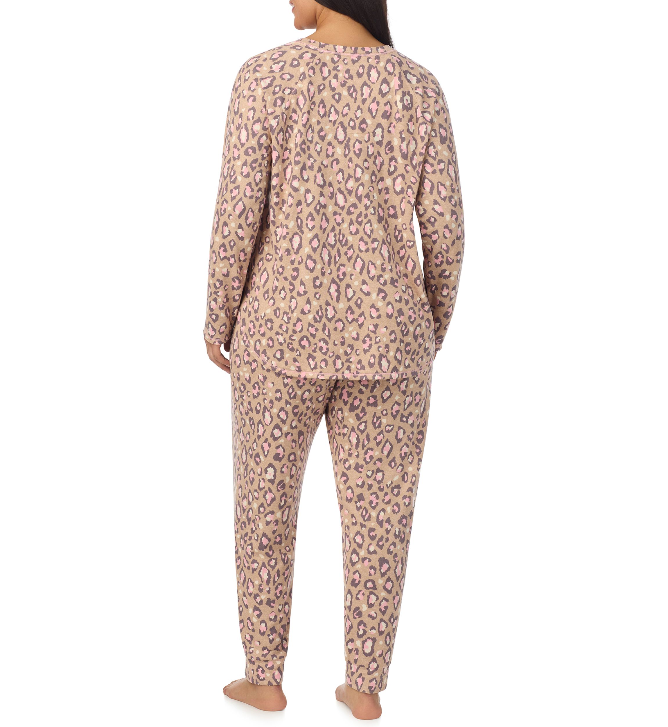 Plus Size Printed Sweater Knit Pajama Set