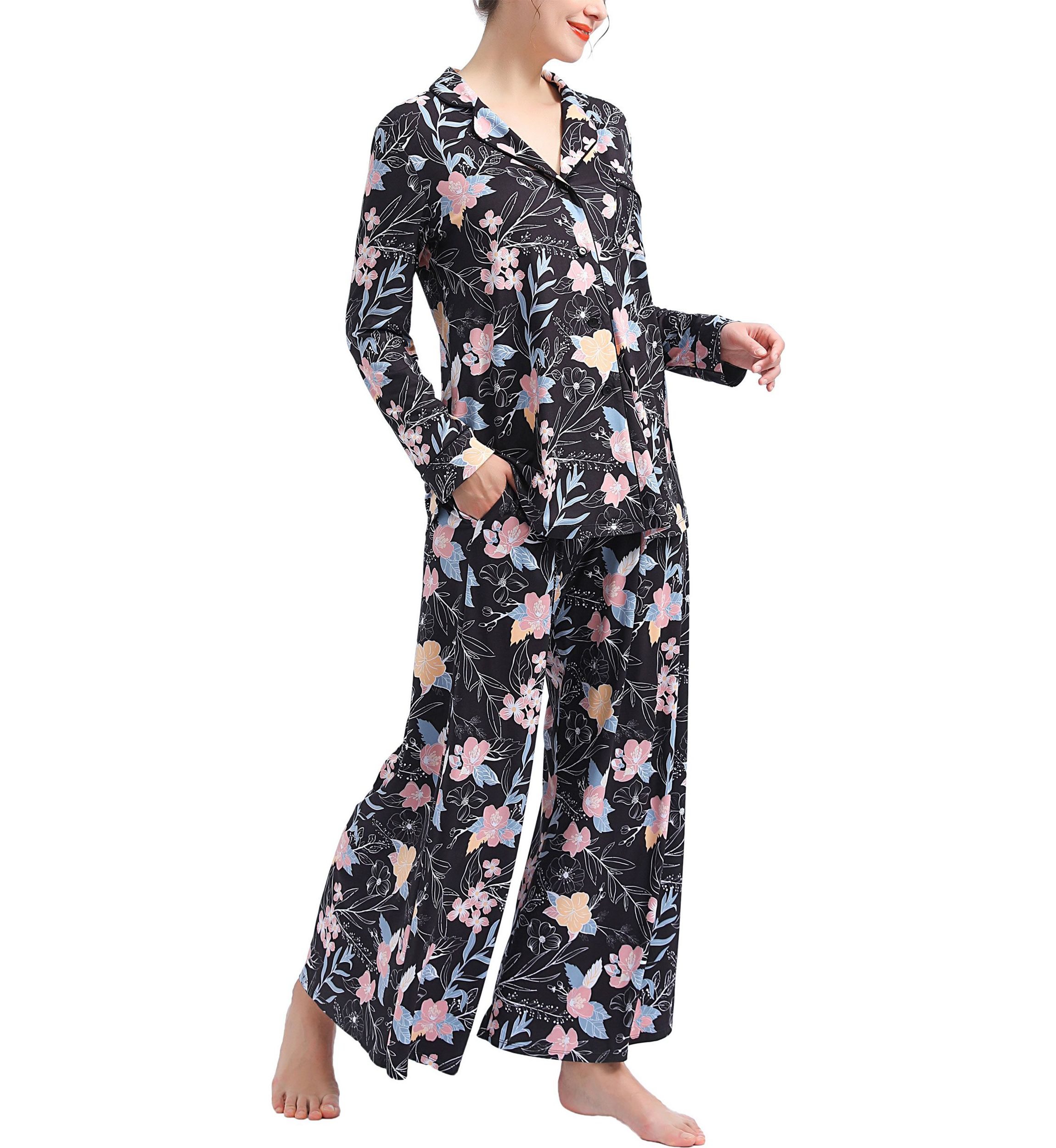 Lia Maternity/Nursing Floral Print Pajamas