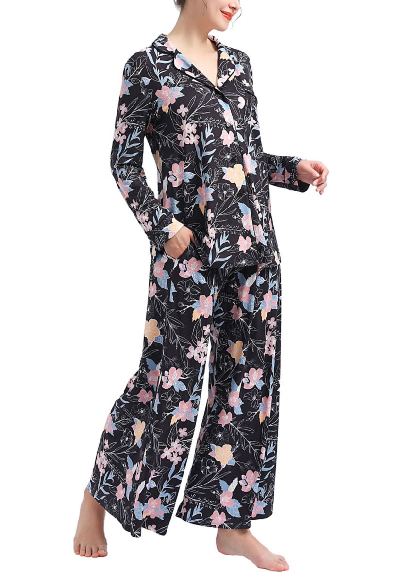 Lia Maternity/Nursing Floral Print Pajamas