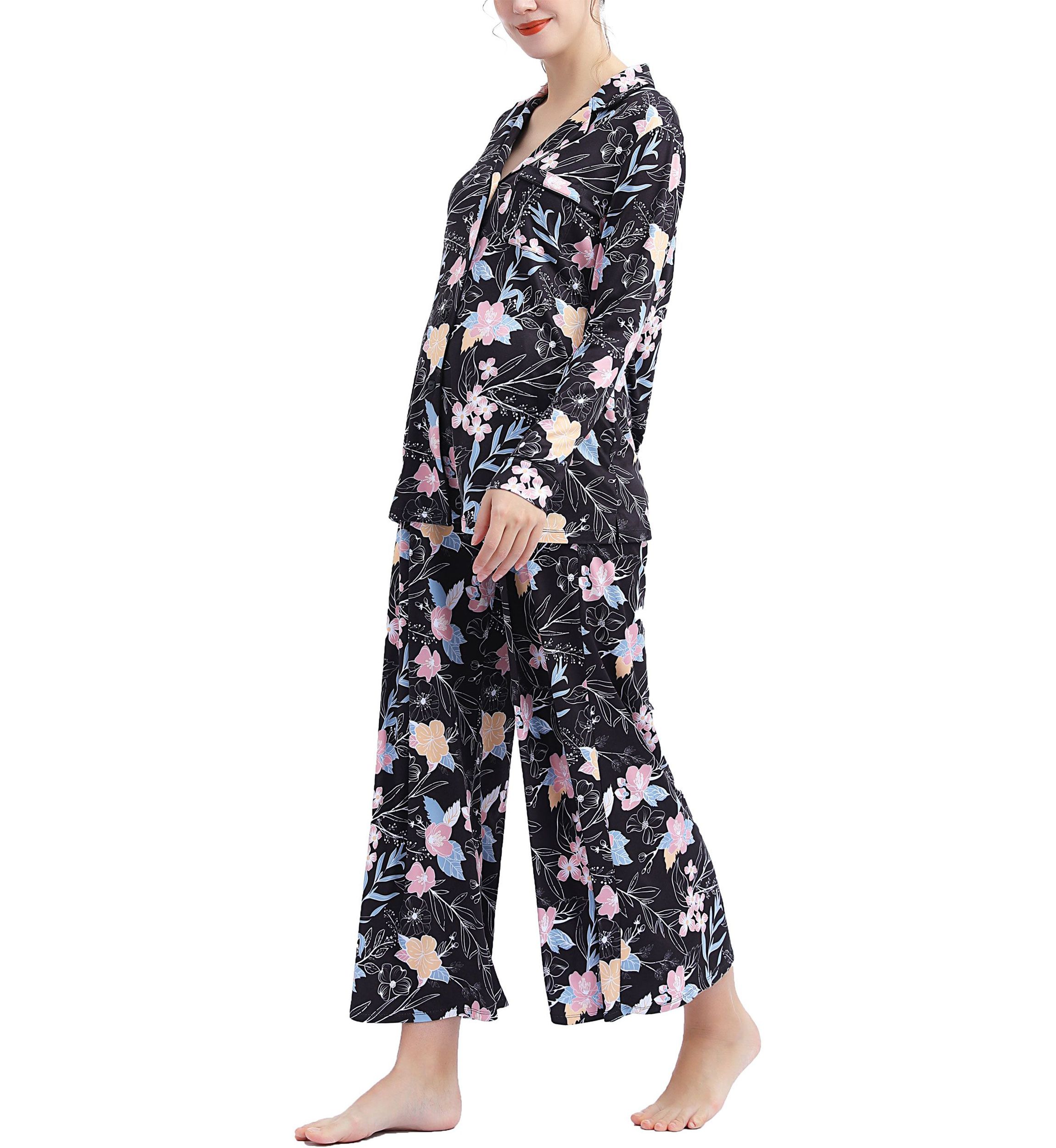 Lia Maternity/Nursing Floral Print Pajamas