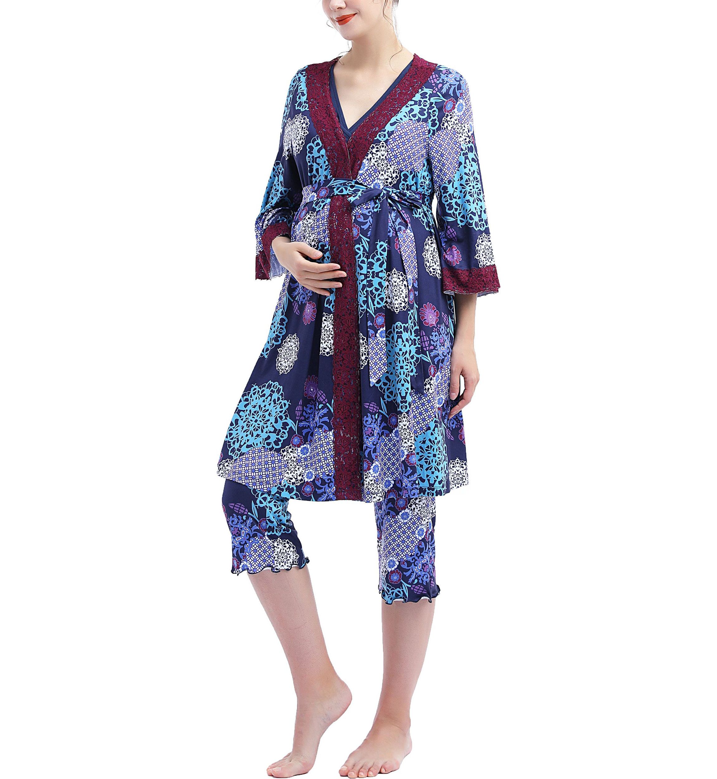 Natalie Maternity/Nursing Pajamas & Robe Set
