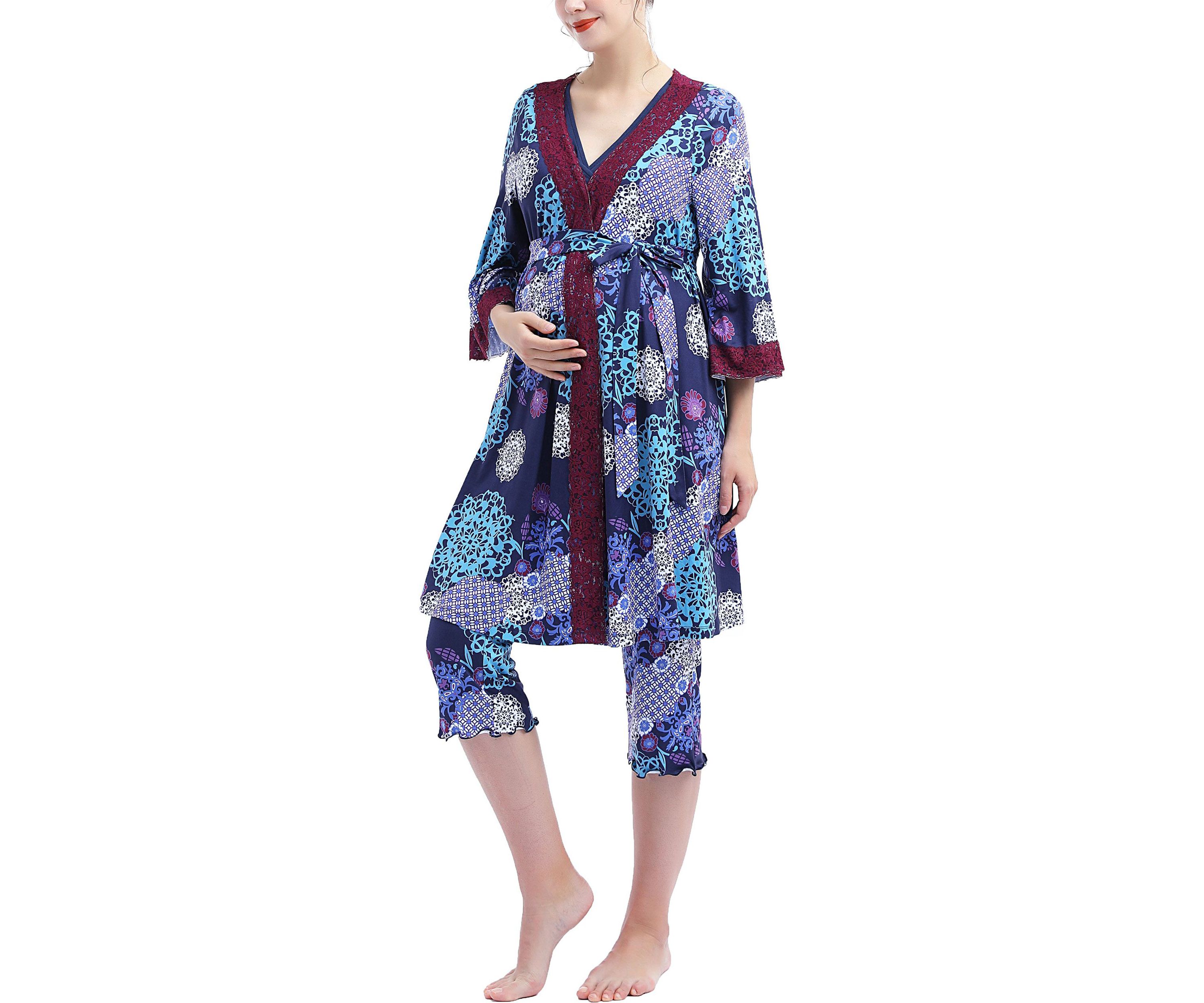 Natalie Maternity/Nursing Pajamas & Robe Set