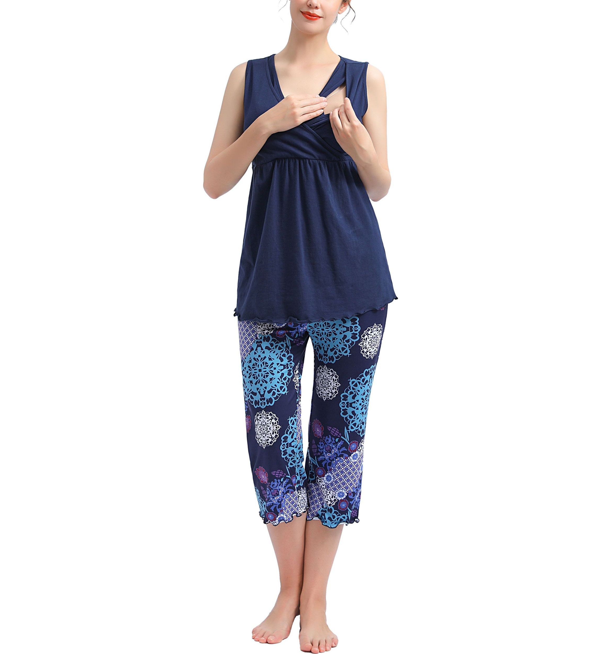 Natalie Maternity/Nursing Pajamas & Robe Set