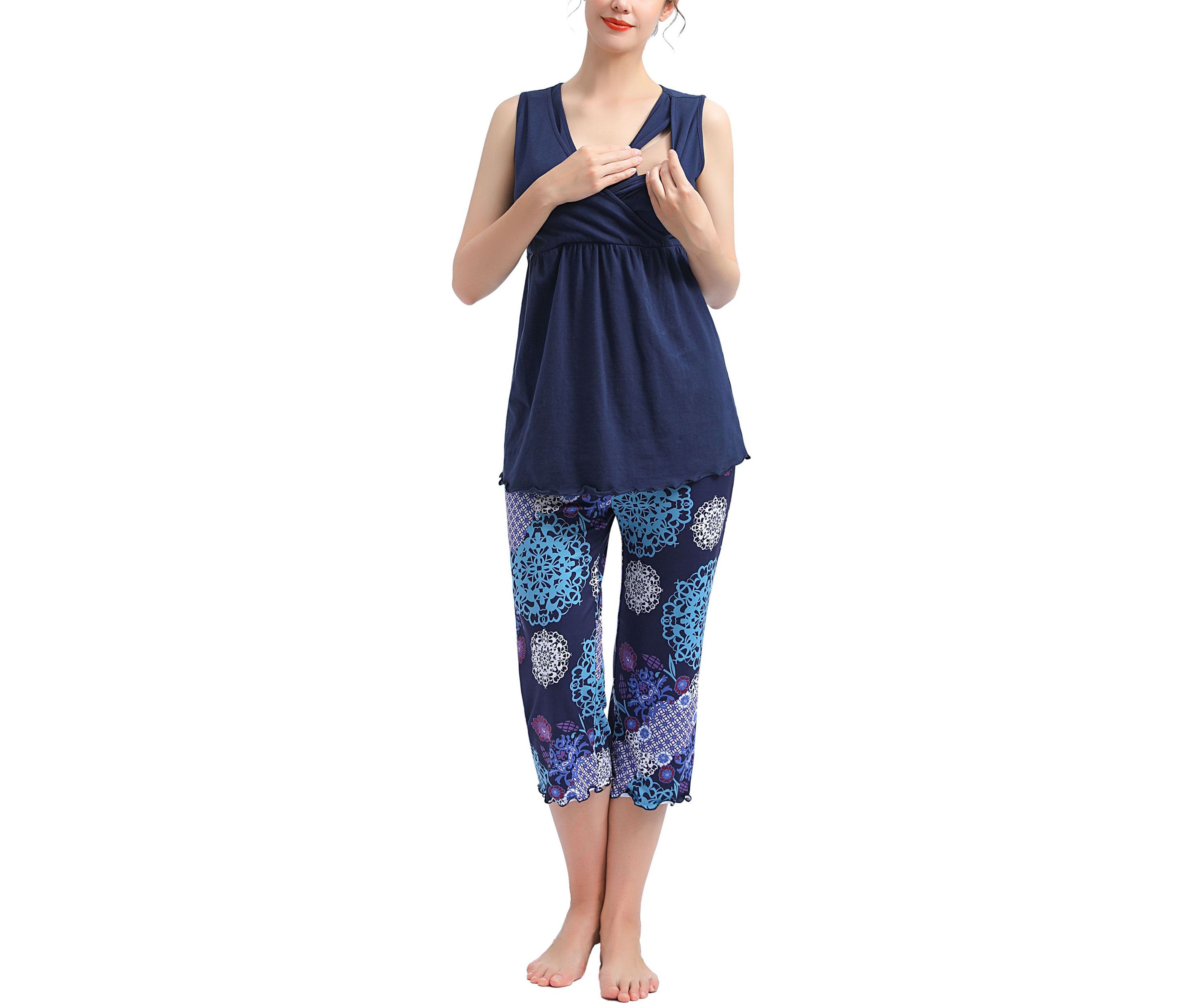 Natalie Maternity/Nursing Pajamas & Robe Set