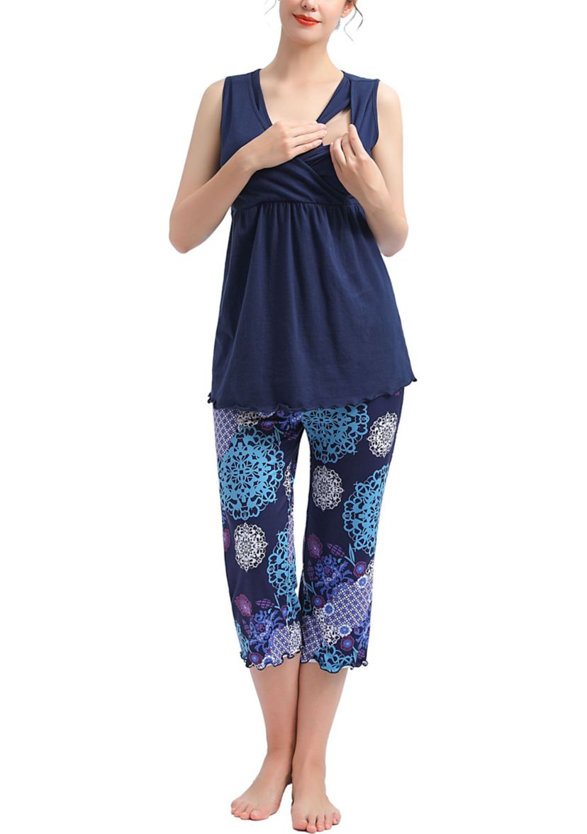 Natalie Maternity/Nursing Pajamas & Robe Set