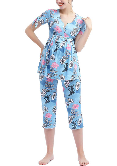 Kimi & Kai Daya Maternity/Nursing Pajama Set