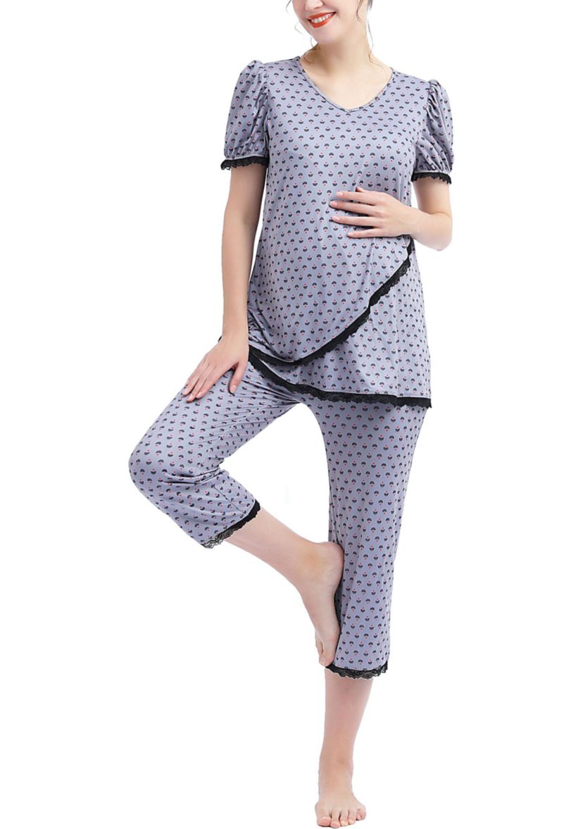 Drew Maternity/Nursing Pajama Set