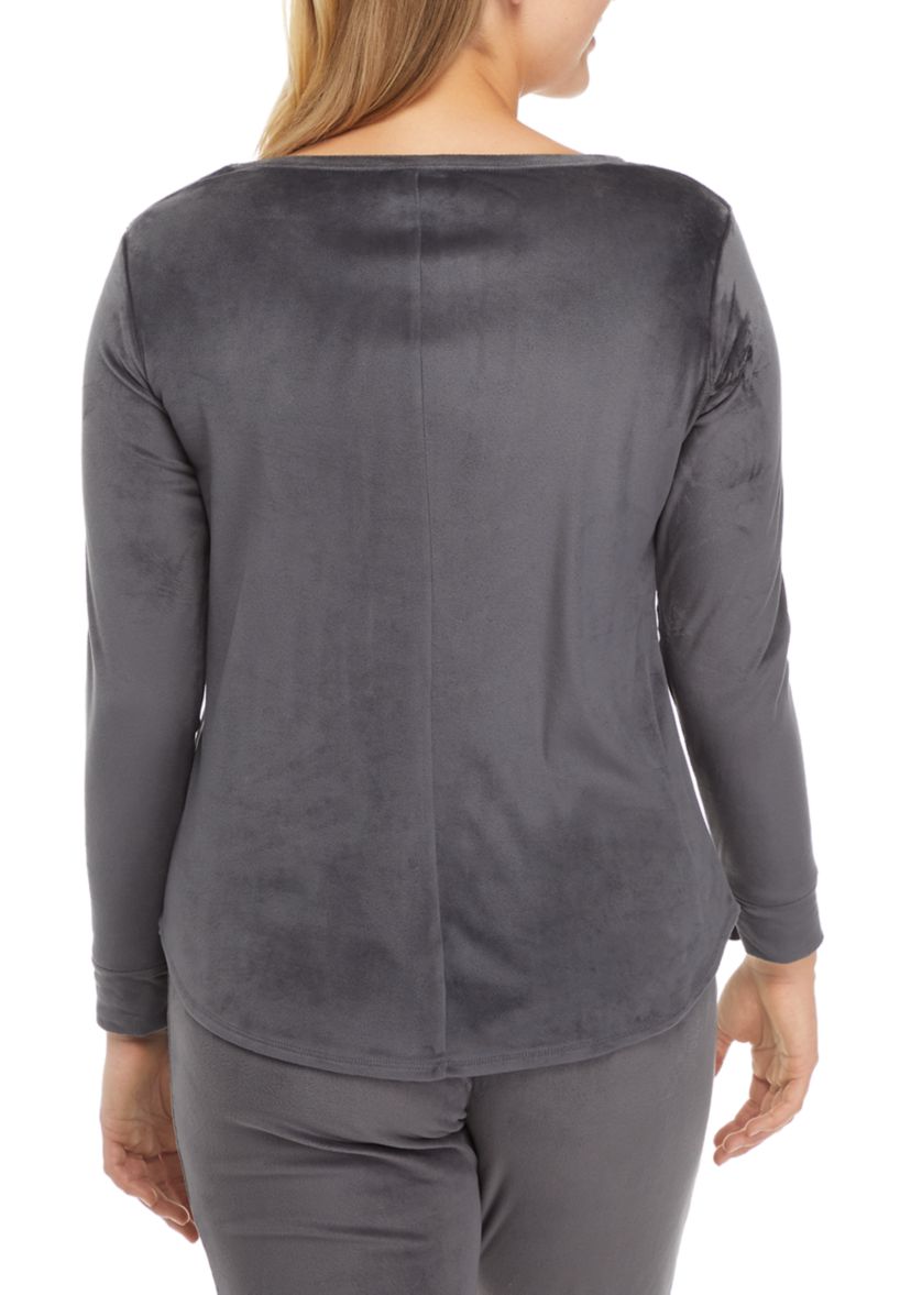 Velour Long Sleeve Top