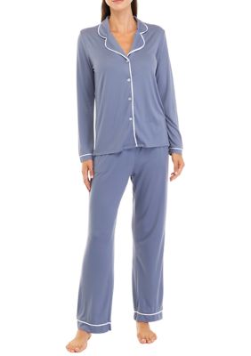 Wonderly Women s Long Sleeve Shirt and Pants Pajama Set belk