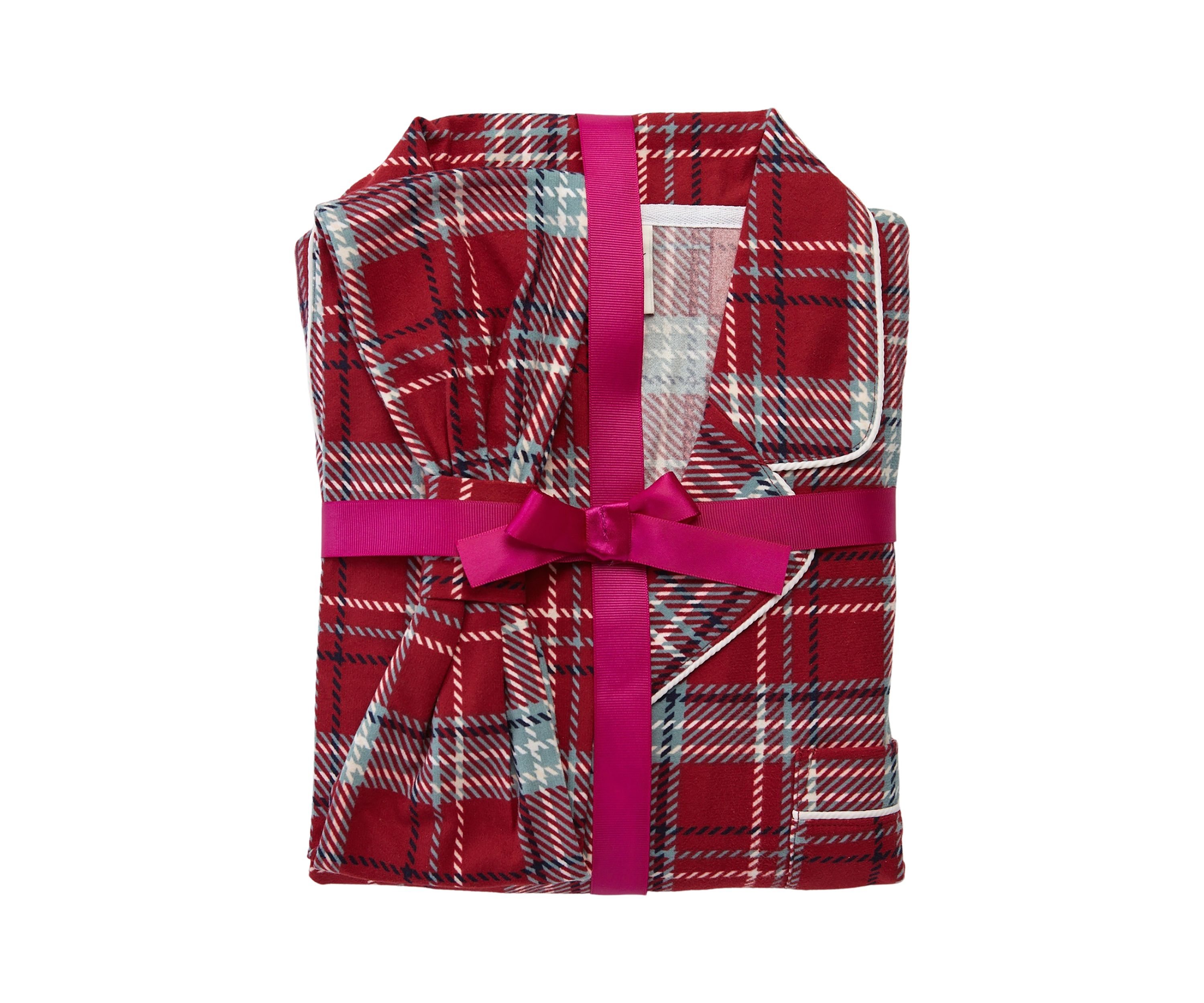 Womens Knit Flannel Notch Pajama Set with Headband