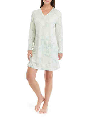 LVCBL Women's Nightgown Soft Short Sleeve Nightdress Long Sleepwear Nightdress with Pockets Casual Wear 