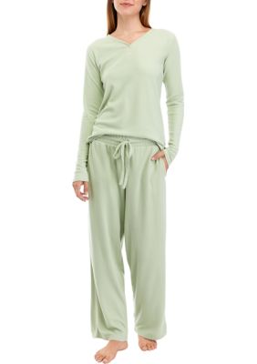 Wonderly Women's Waffle Knit Pajama Set