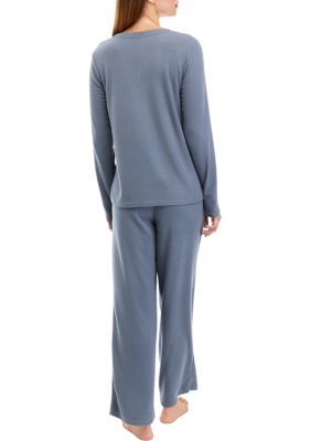 Forever 21 Yummi Notched Collar Sleep Set For Women-Soft Pajama