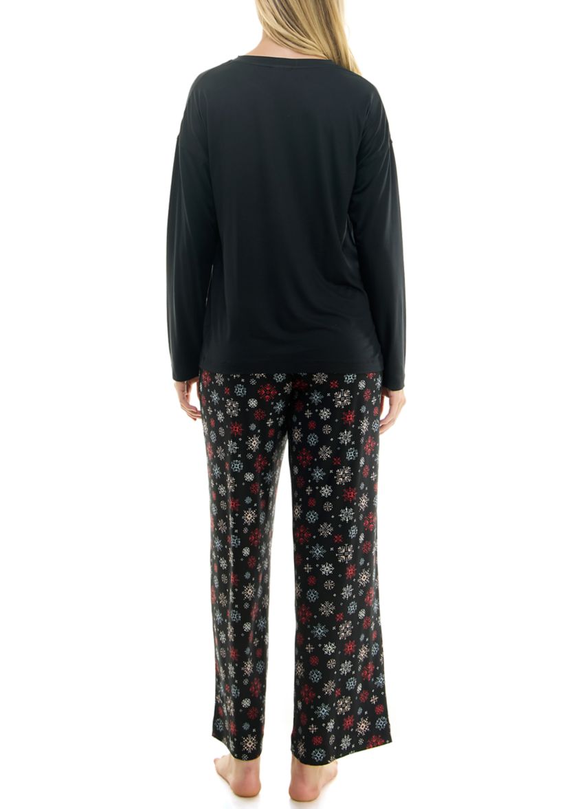 Womens Luxe Long Sleeve Crew Neck Sleep T-Shirt