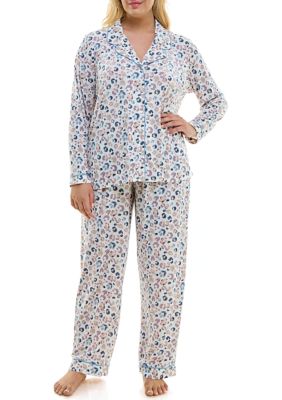 Wonderly Plus Size Knit Satin Pajama Set | belk