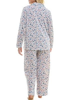 Wonderly Plus Size Knit Satin Pajama Set belk