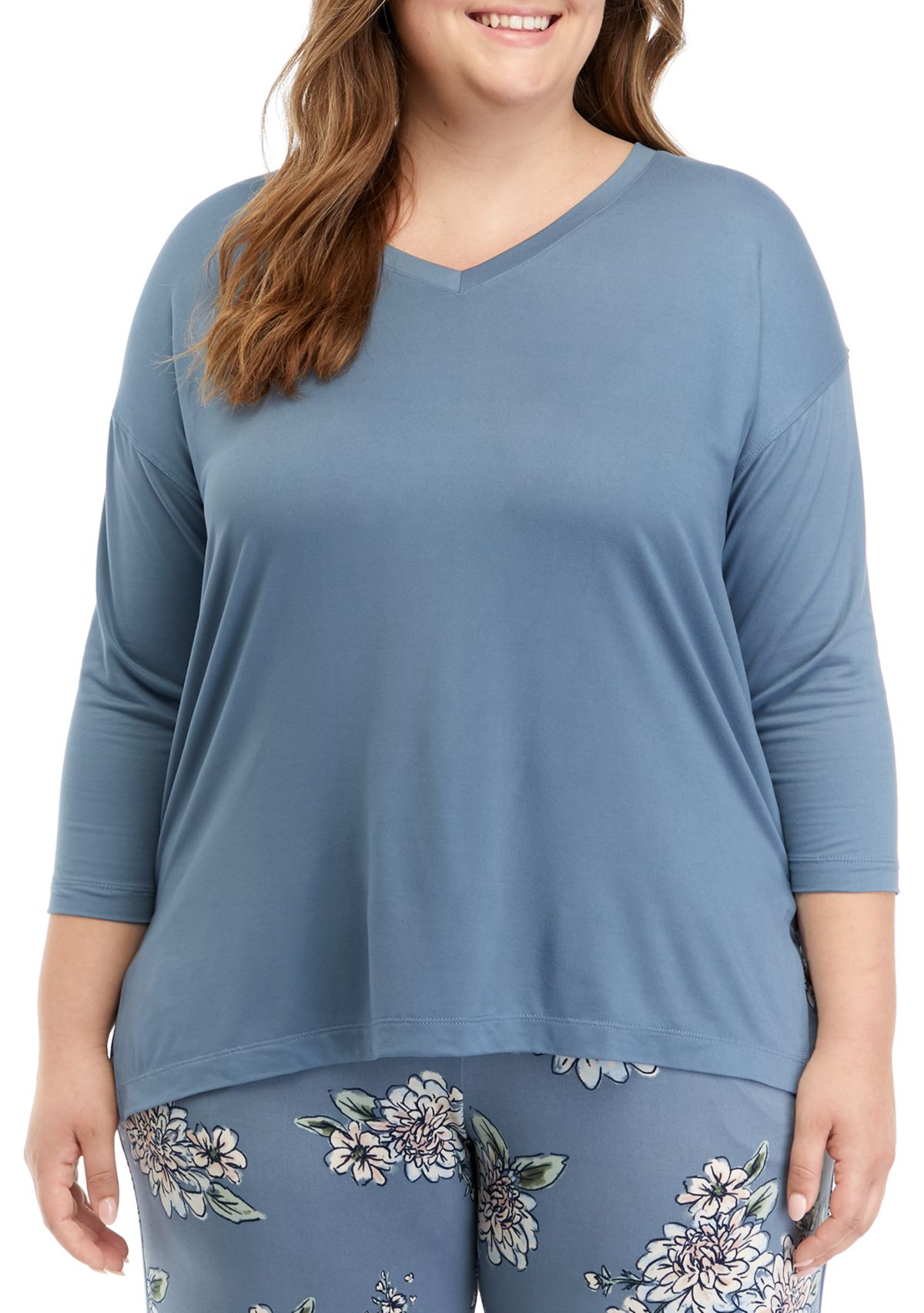 Plus Size Luxe V-Neck Sleep T-Shirt