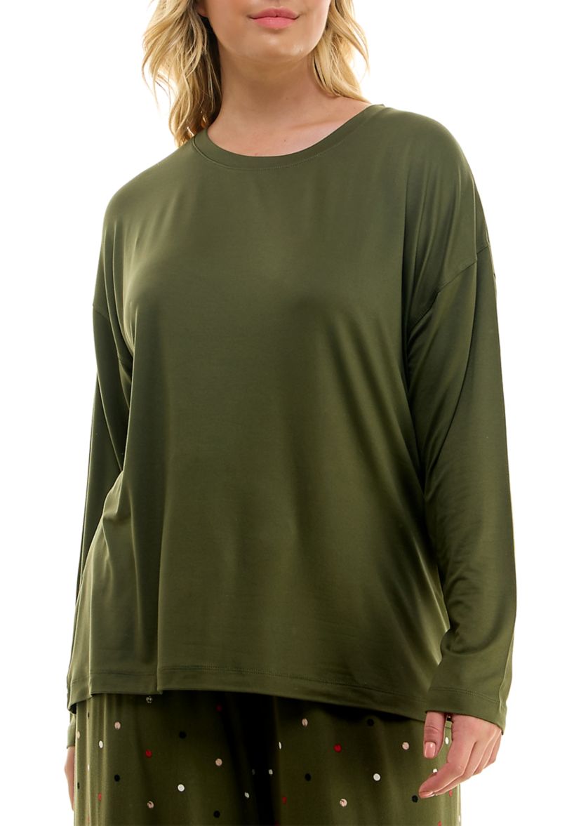 Plus Size Luxe Long Sleeve Sleep T-Shirt
