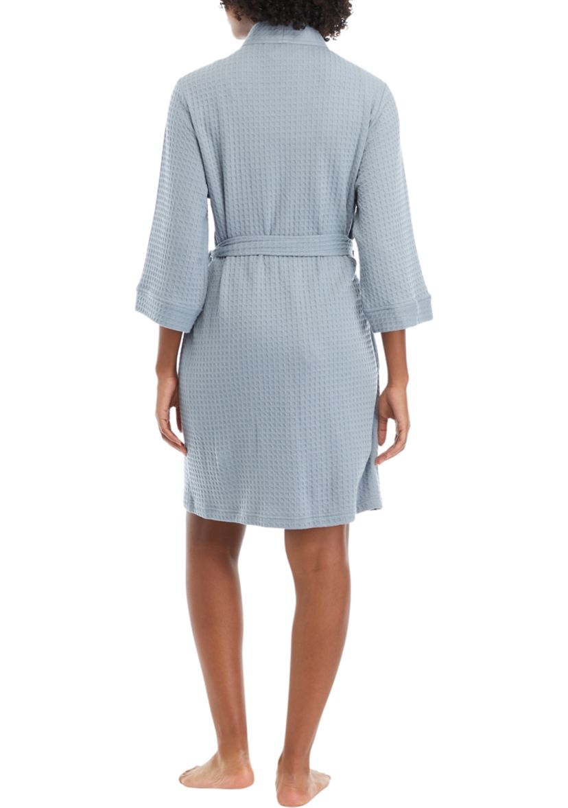 Womens Waffle Wrap Front Robe