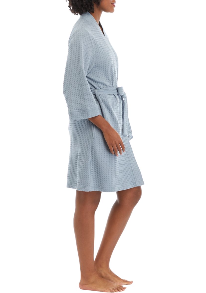 Womens Waffle Wrap Front Robe