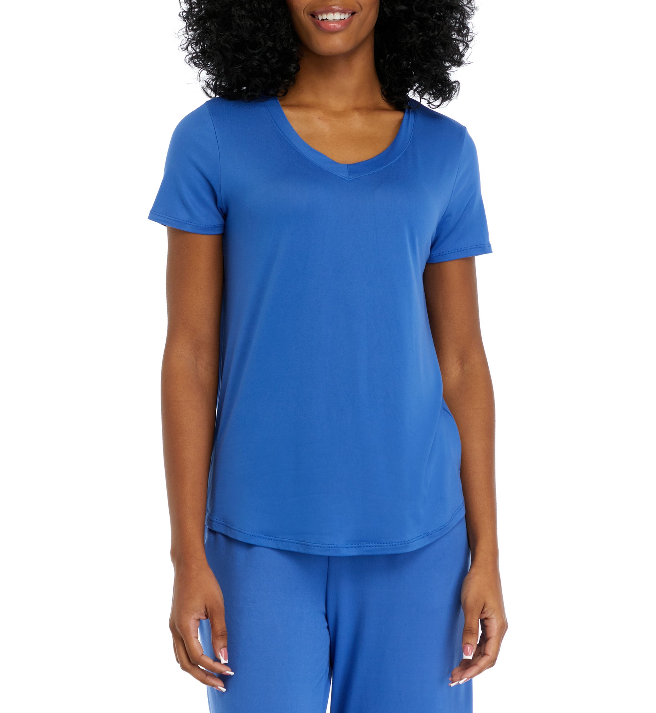 Womens Luxe Knit Short Sleeve Pajama T-Shirt