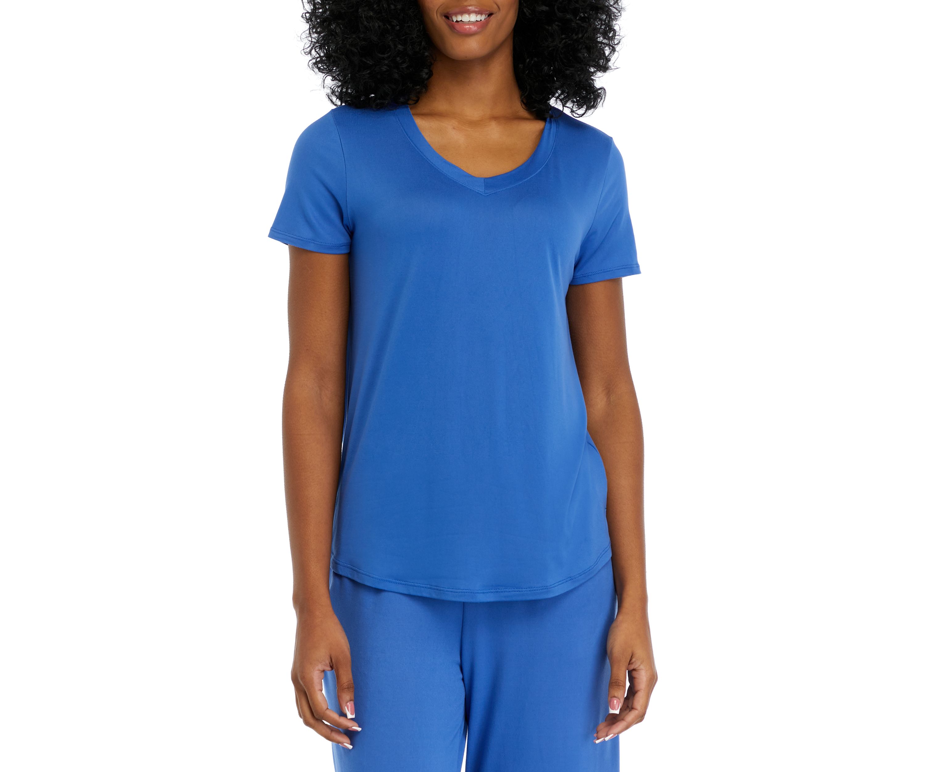 Womens Luxe Knit Short Sleeve Pajama T-Shirt