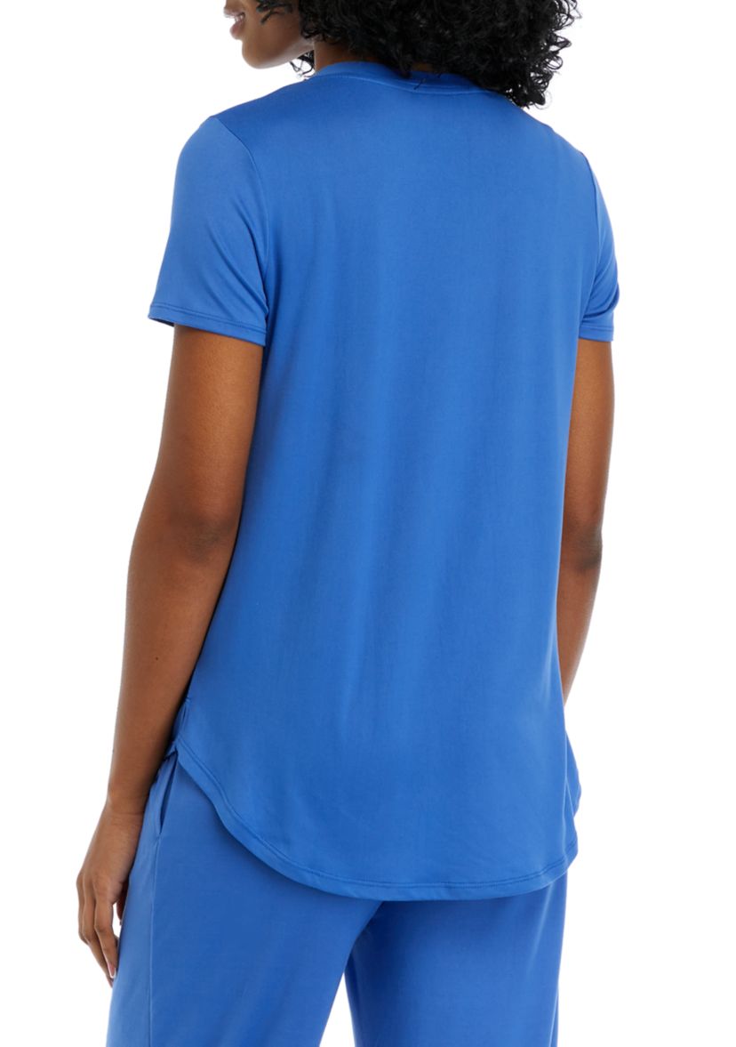 Womens Luxe Knit Short Sleeve Pajama T-Shirt
