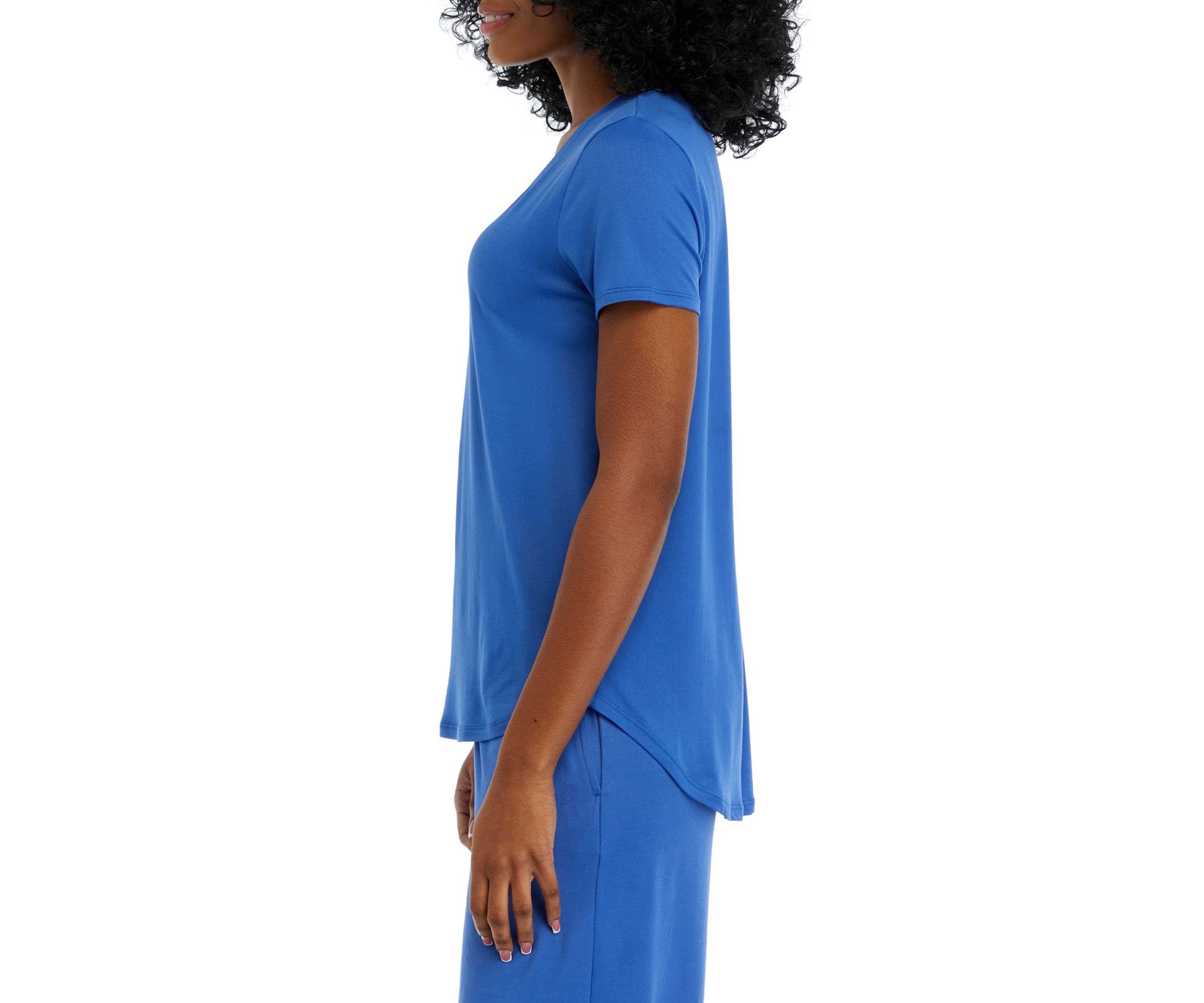 Womens Luxe Knit Short Sleeve Pajama T-Shirt