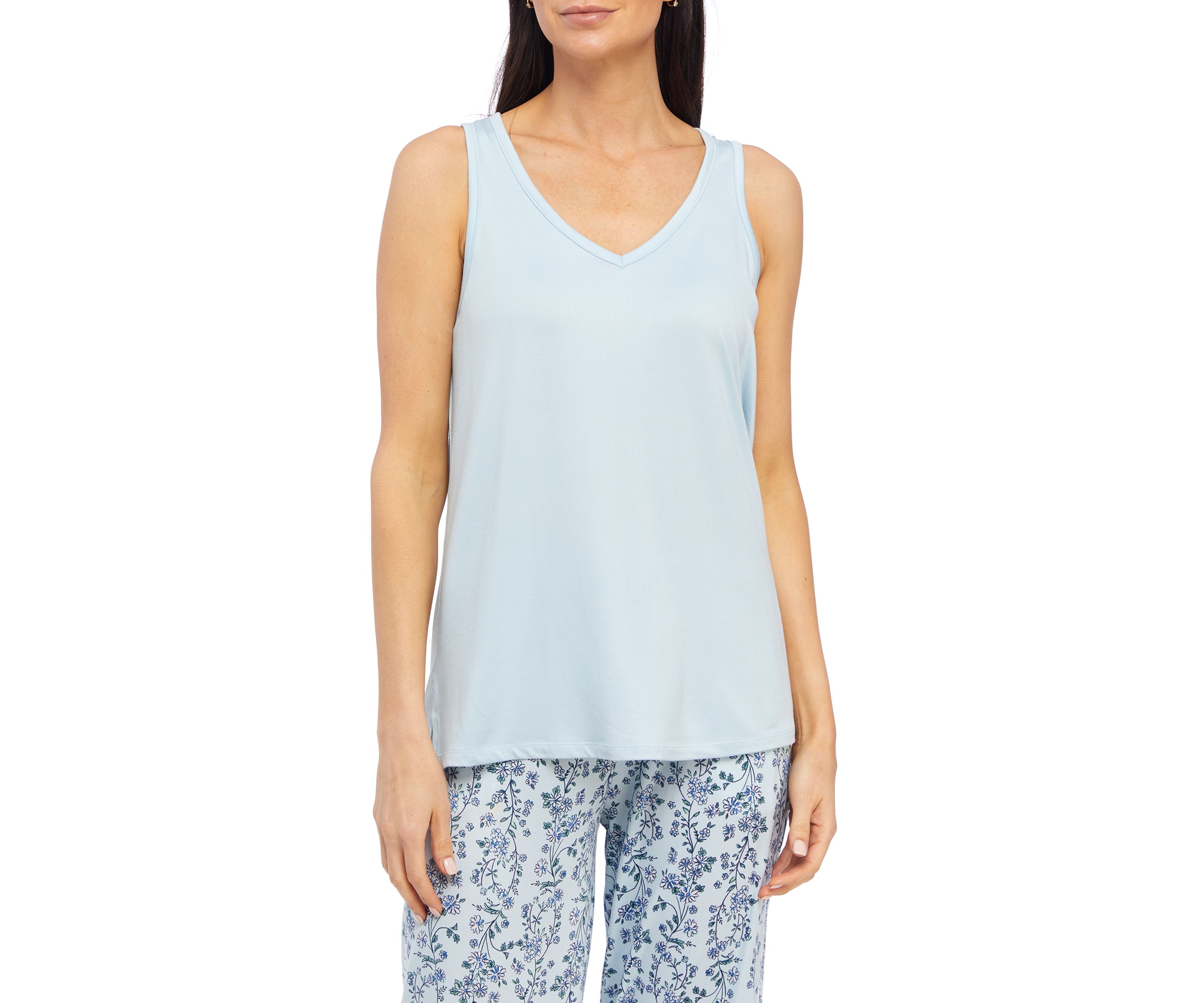 Womens Sleeveless Luxe Knit Sleep Tank Top