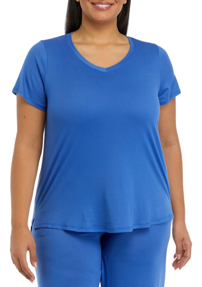 Plus Size Luxe Knit Short Sleeve Sleep T-Shirt