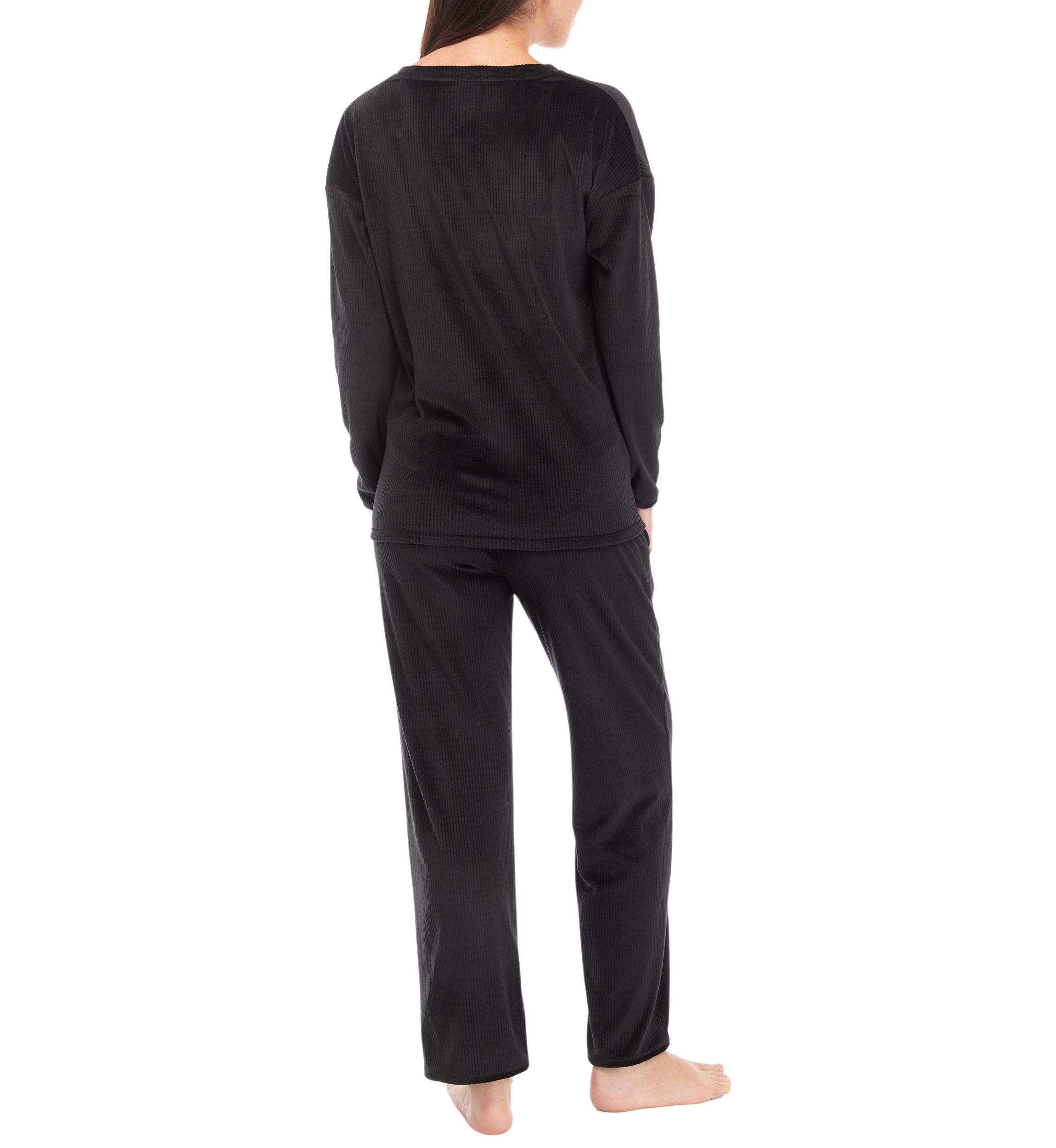 Velour Ribbed Knit Pajama Set