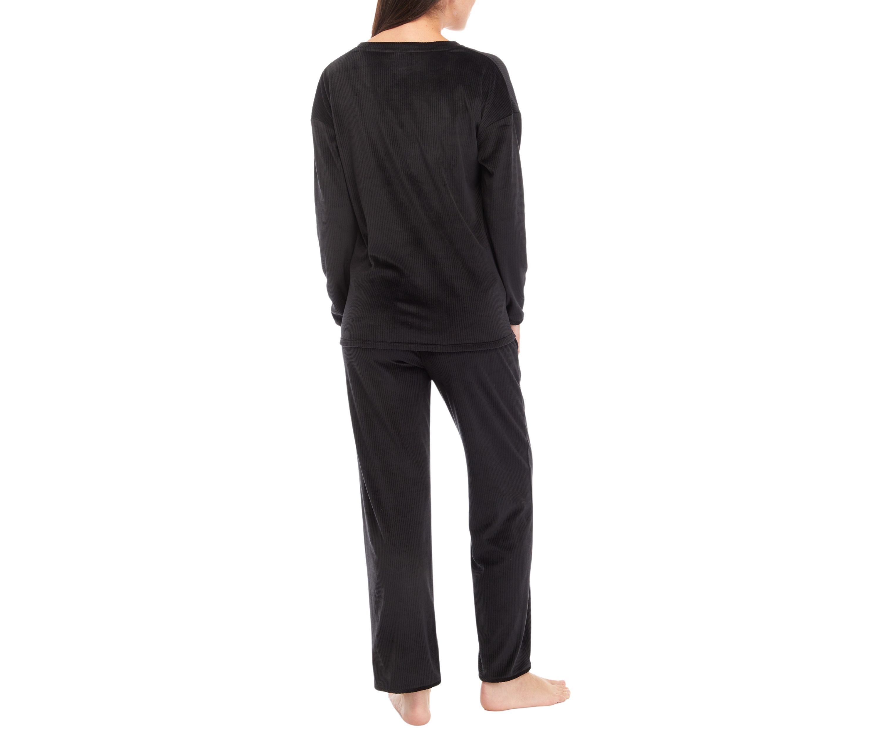 Velour Ribbed Knit Pajama Set