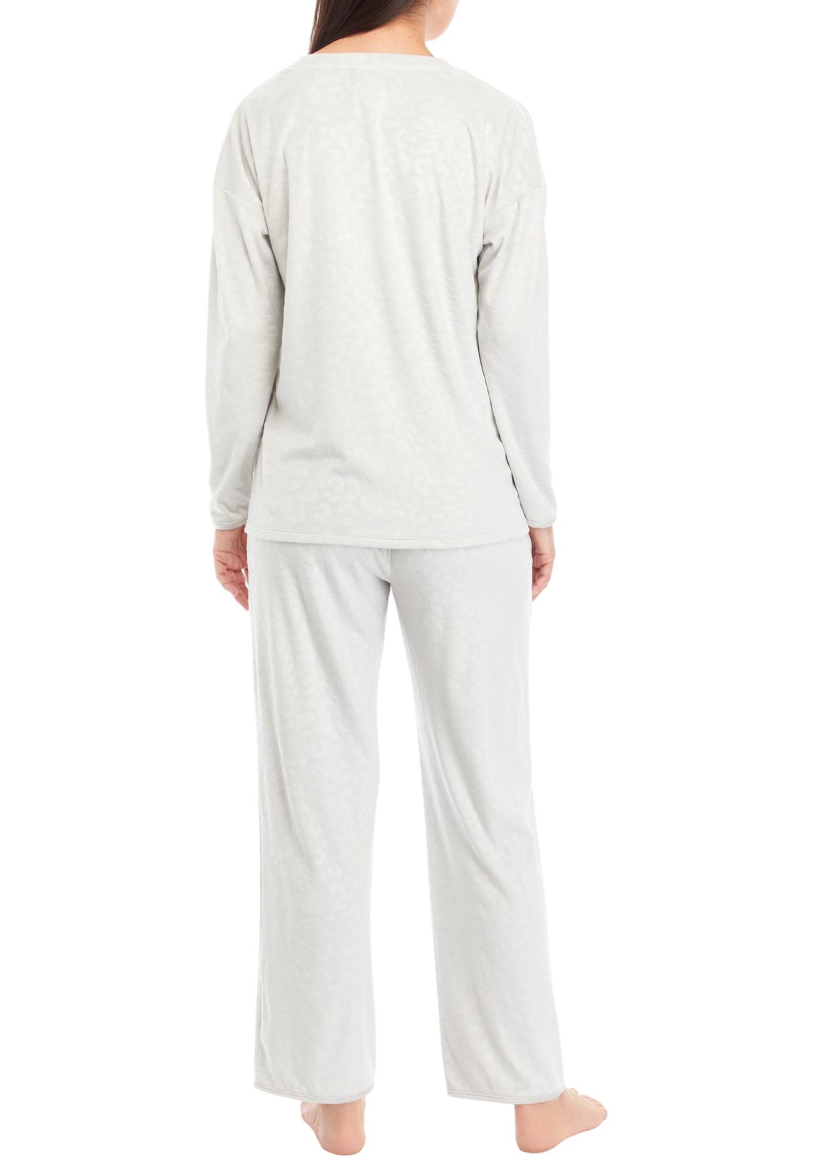 Womens Velour Embossed Pajama Set