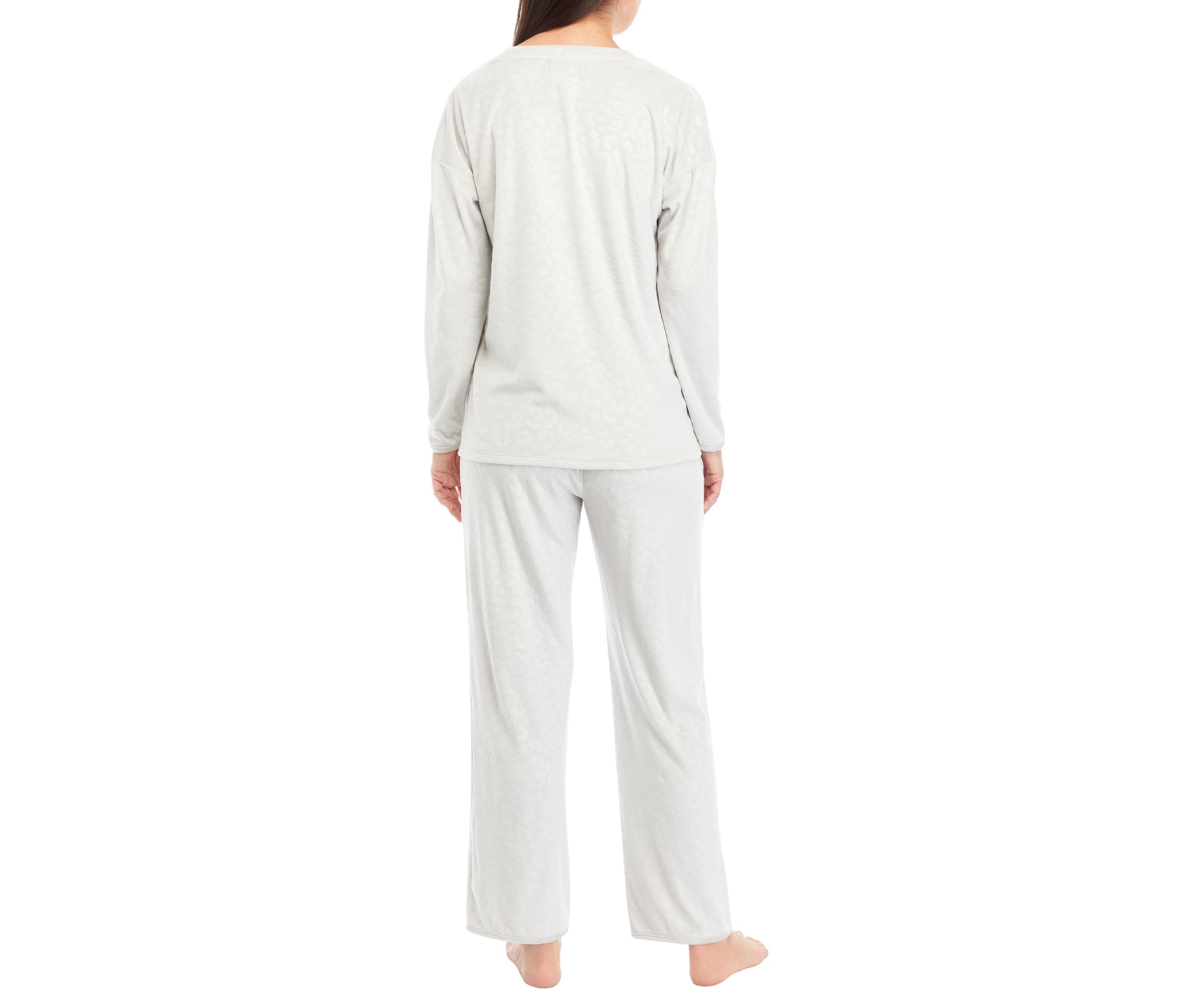 Womens Velour Embossed Pajama Set