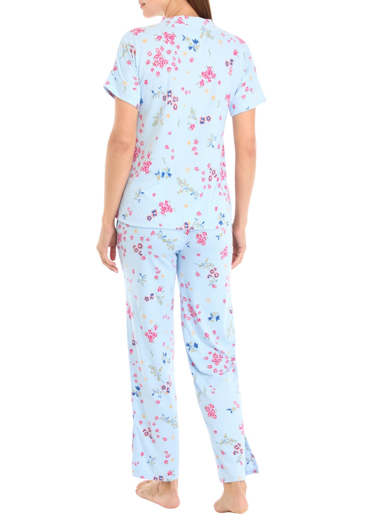 Cozy Printed Ribbed Pajama Set 