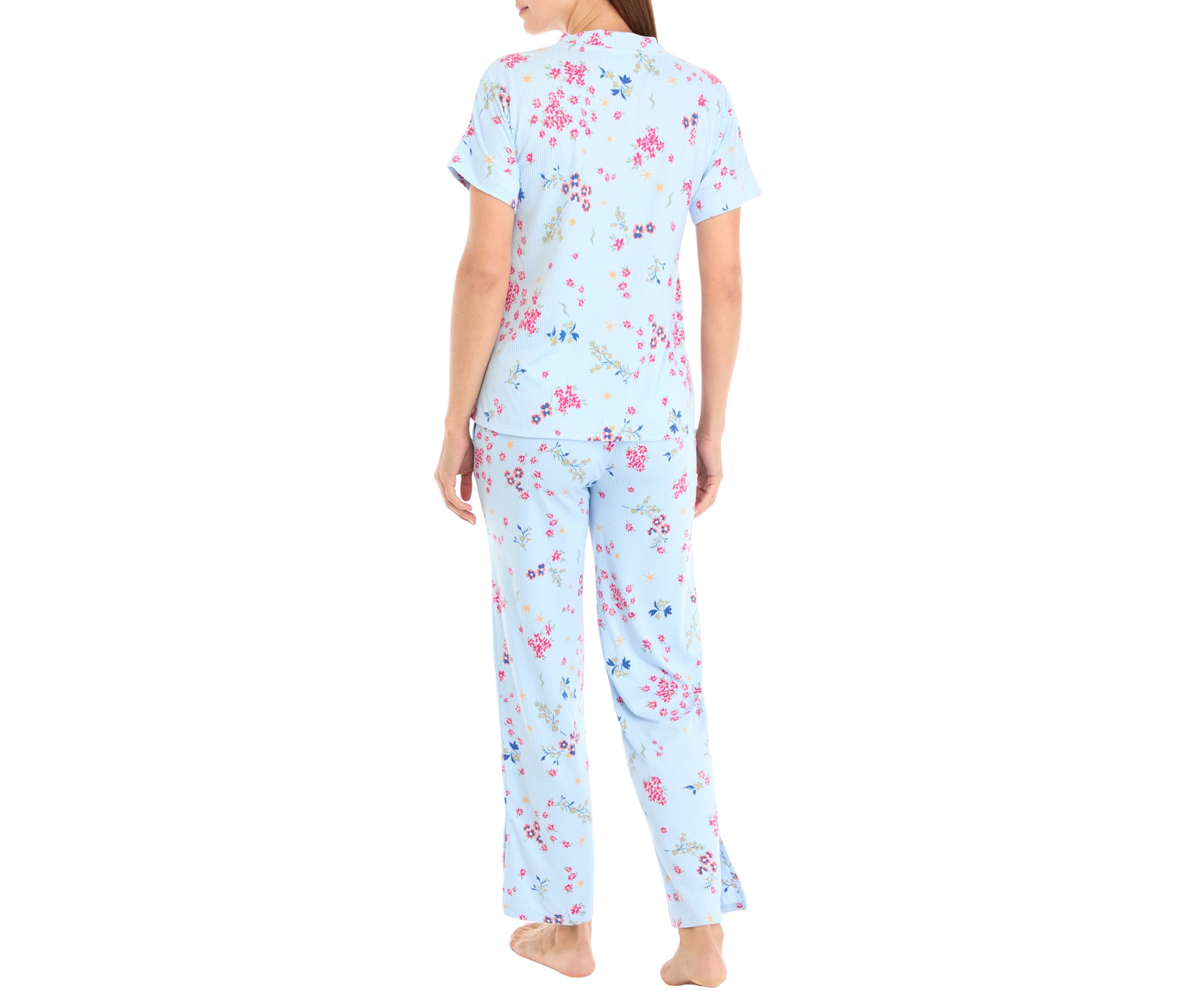 Cozy Printed Ribbed Pajama Set 
