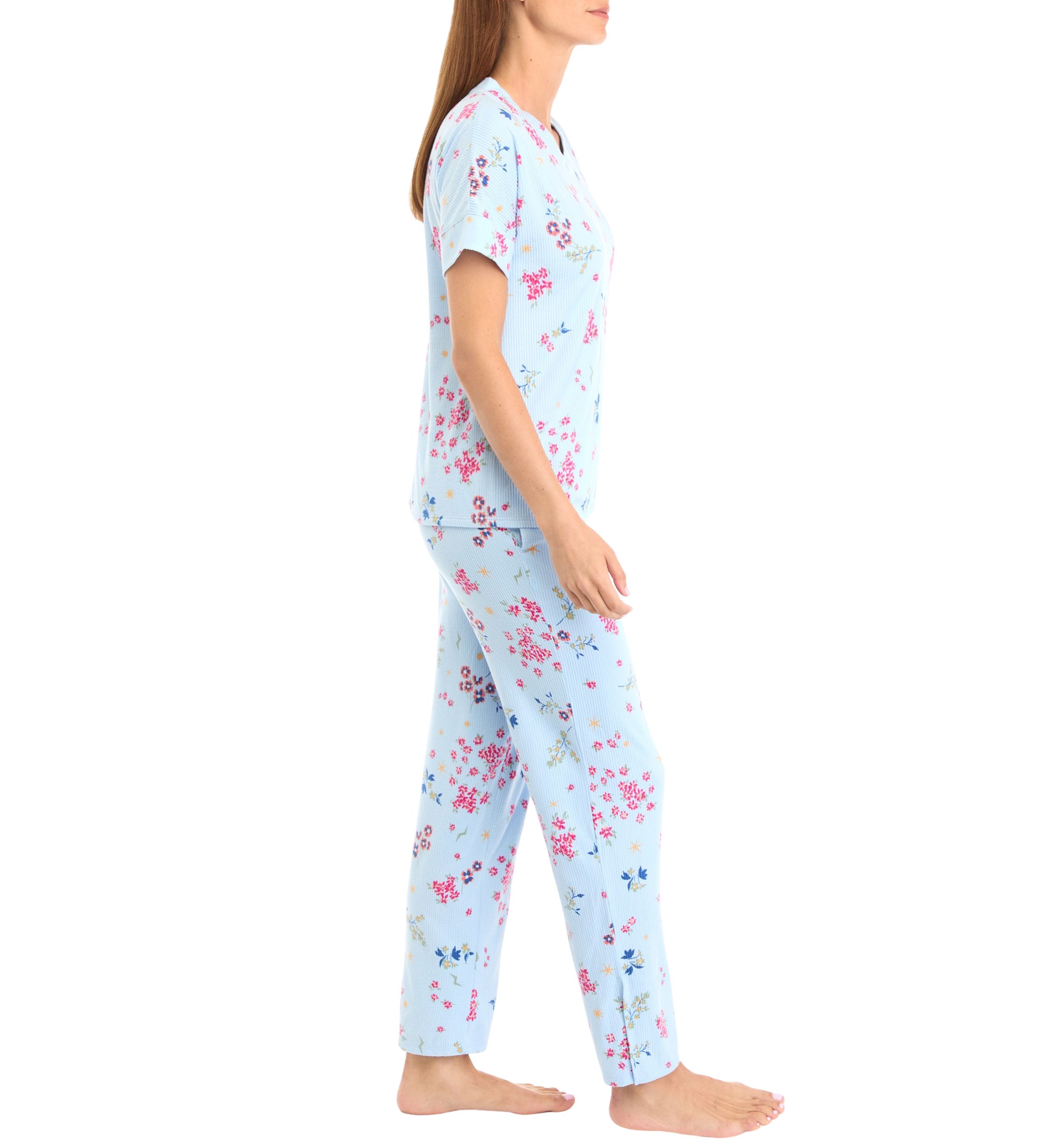 Cozy Printed Ribbed Pajama Set 