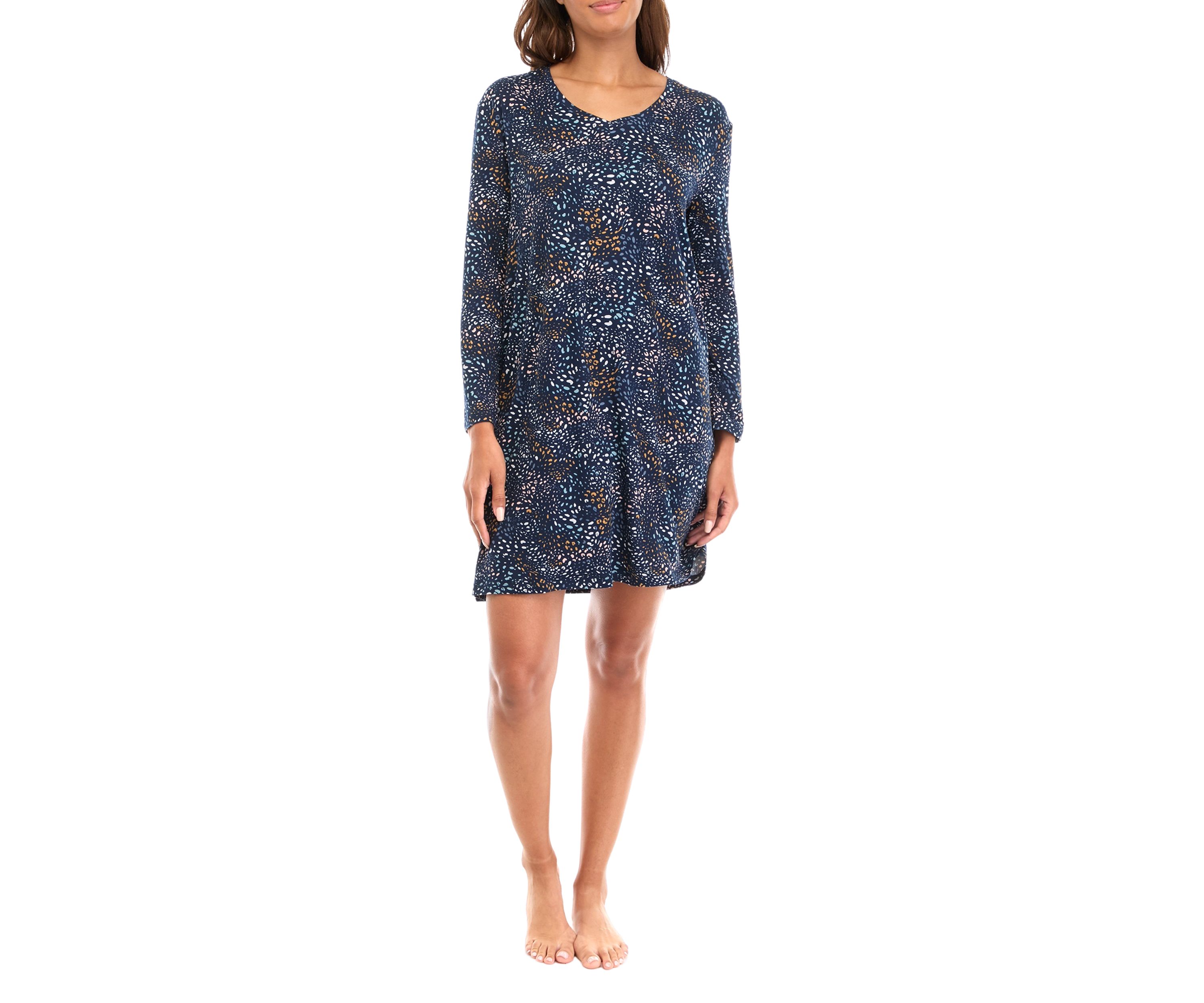 3/4 Sleeve Printed Nightgown 