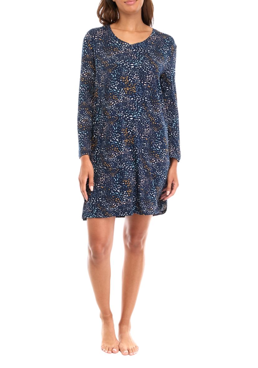 3/4 Sleeve Printed Nightgown 