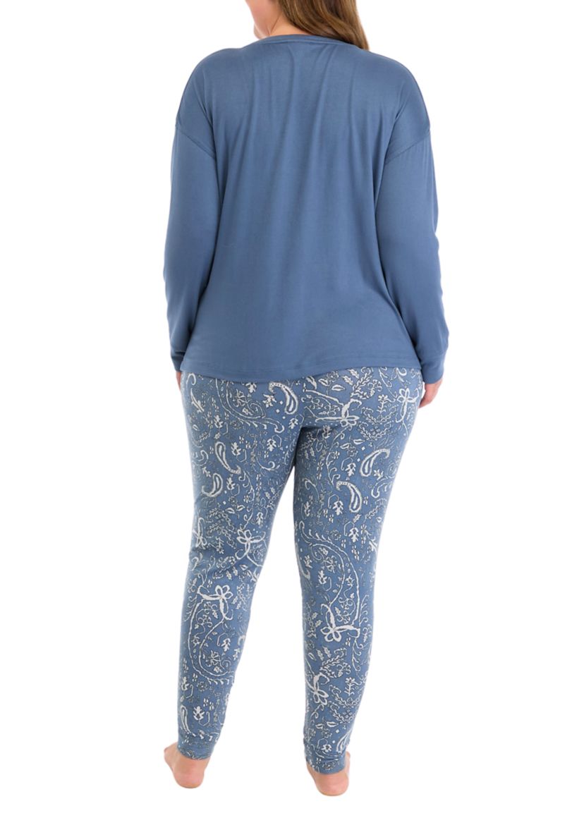 Plus Size Folded Brushed Knit Jogger Set