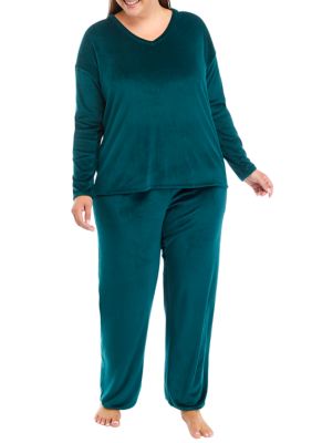 Wonderly Plus Size Velour Ribbed Pajama Set | Belk