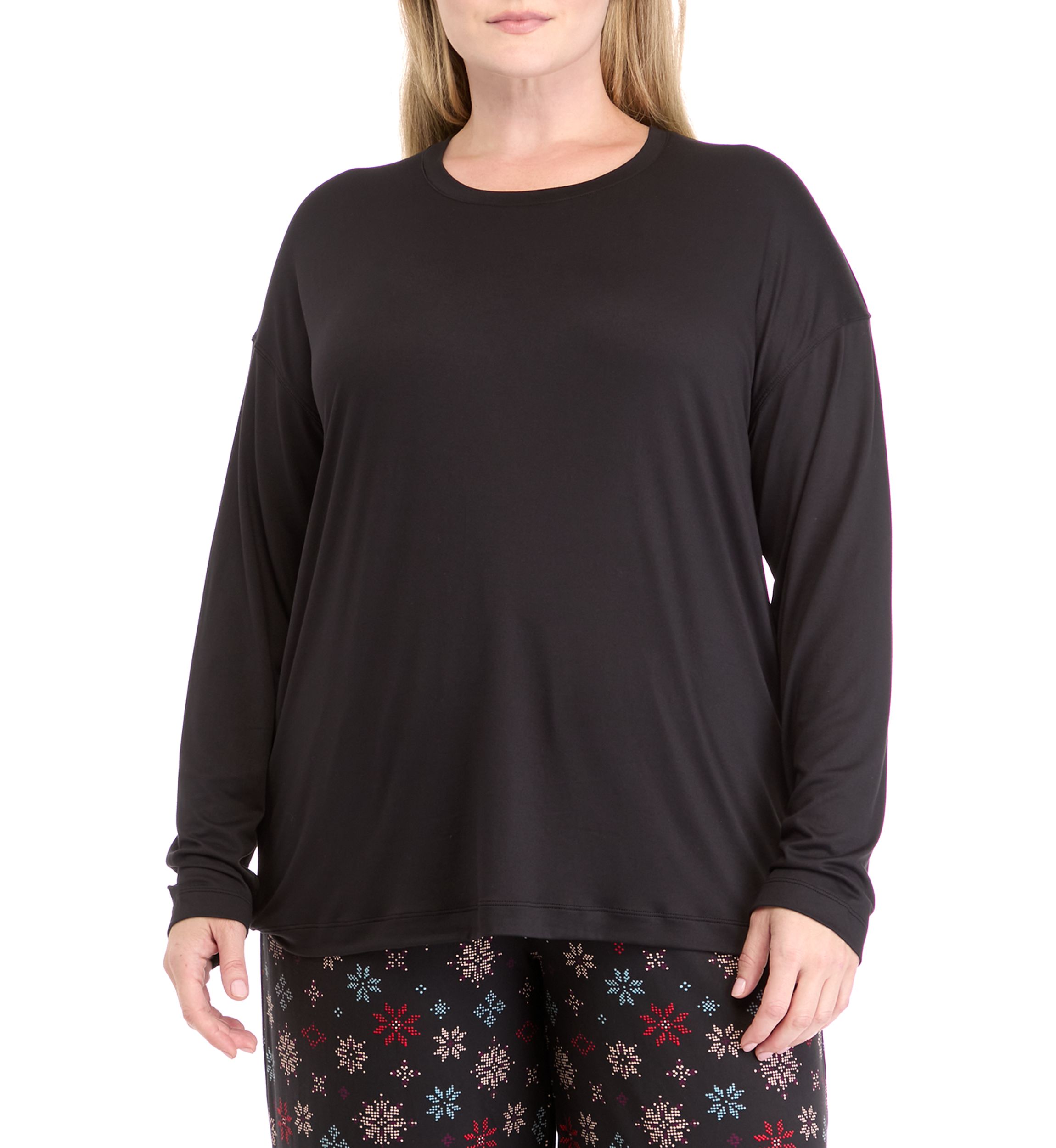 Plus Size Luxe Crew Neck Loungewear Top