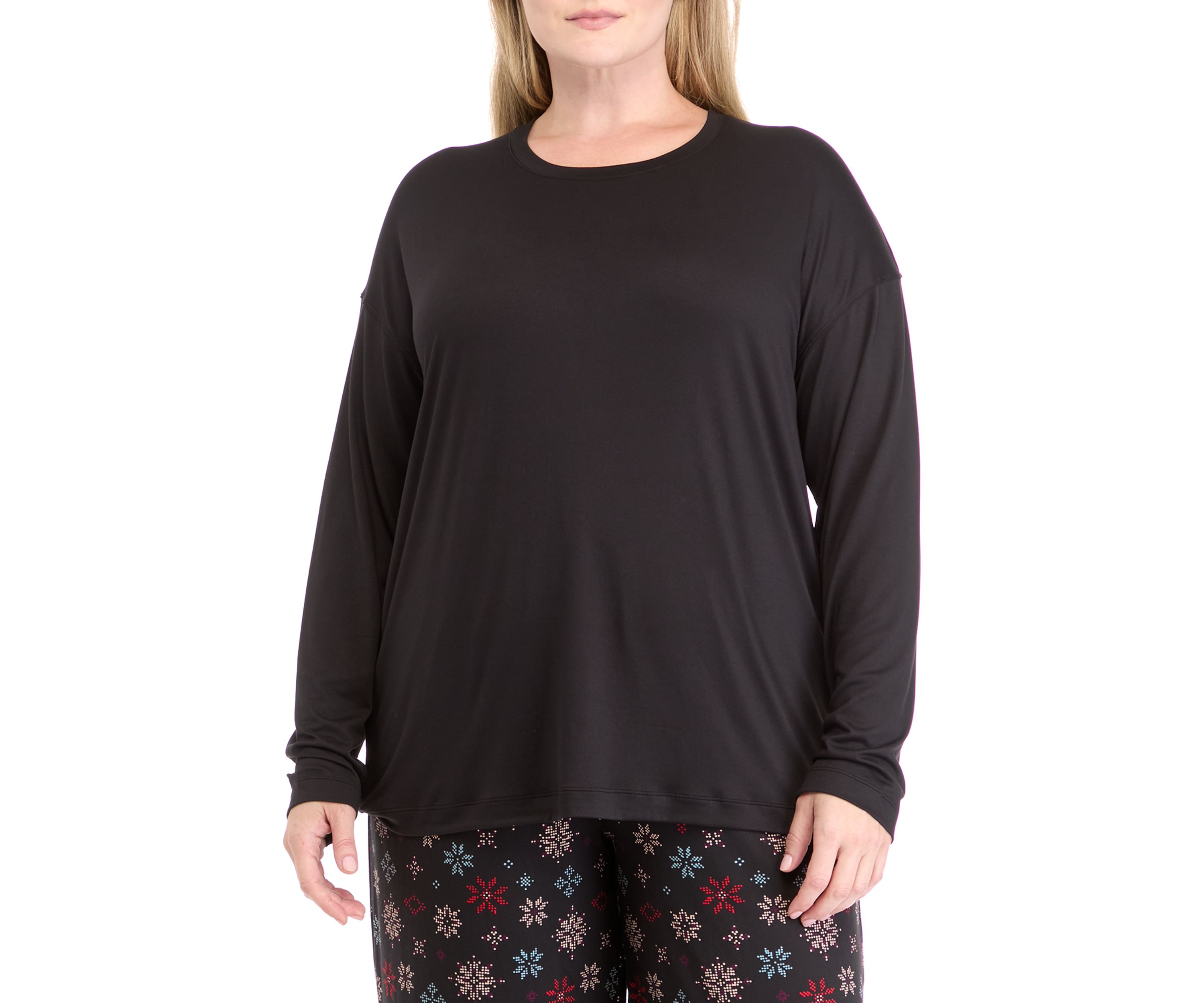 Plus Size Luxe Crew Neck Loungewear Top