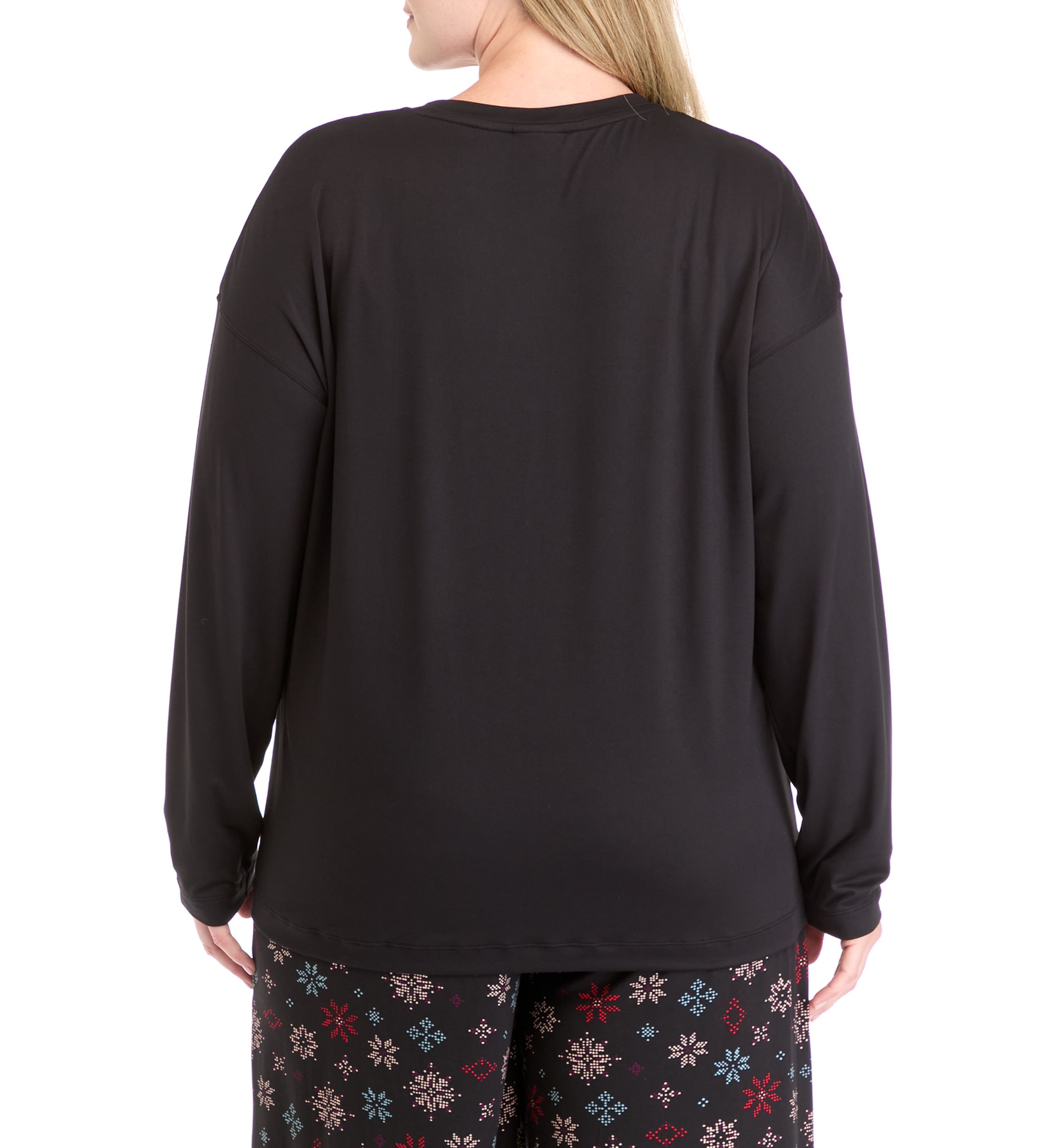 Plus Size Luxe Crew Neck Loungewear Top