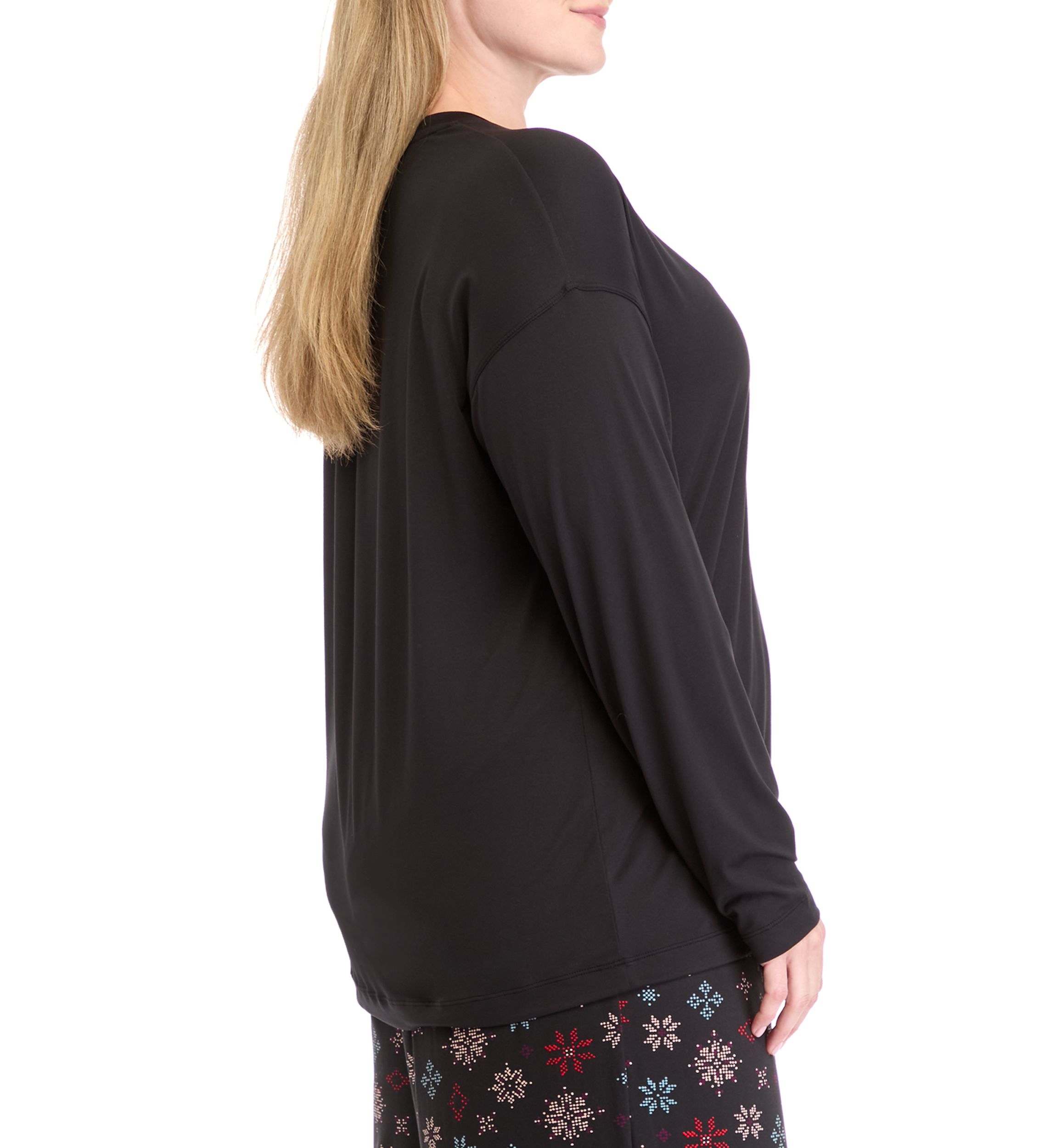 Plus Size Luxe Crew Neck Loungewear Top